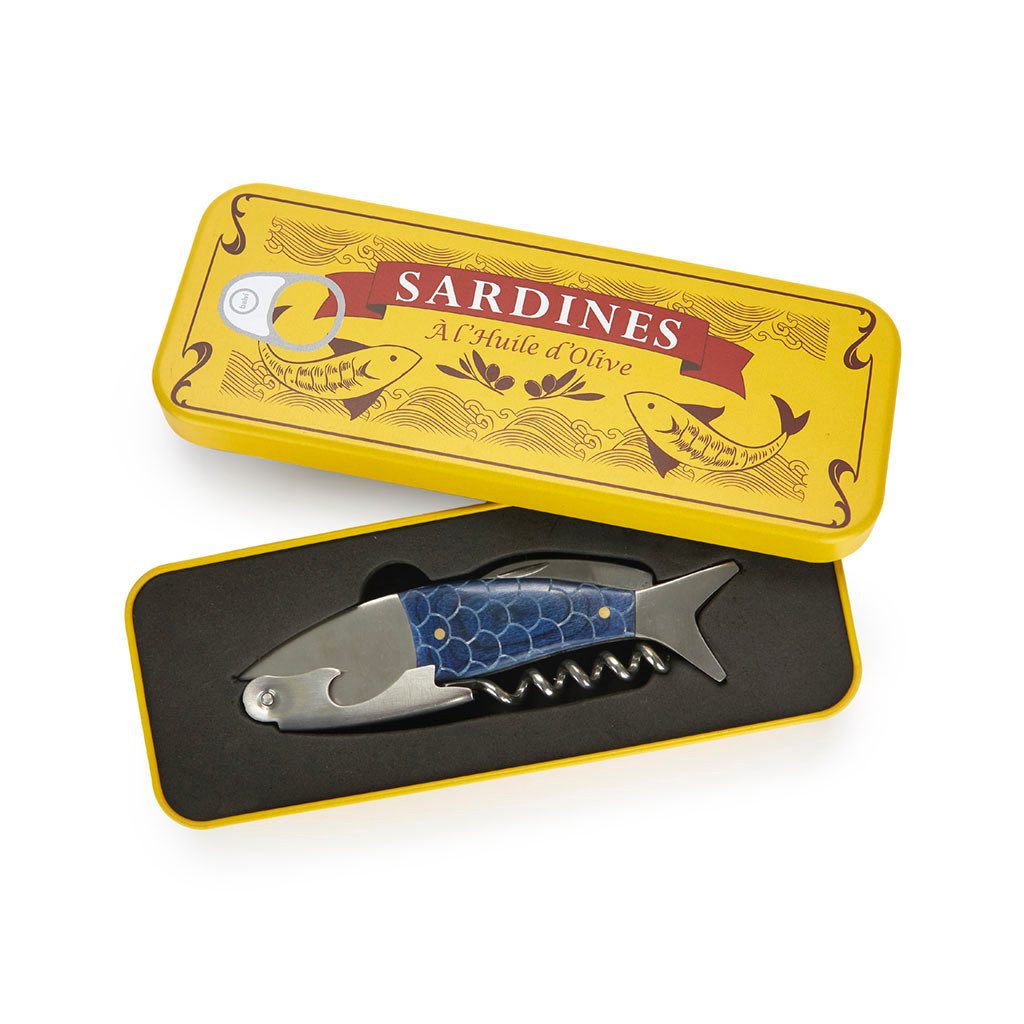 Korkenzieher Balvi Korkenzieher & Flaschenöffner Sardine, inkl. Metallschachtel