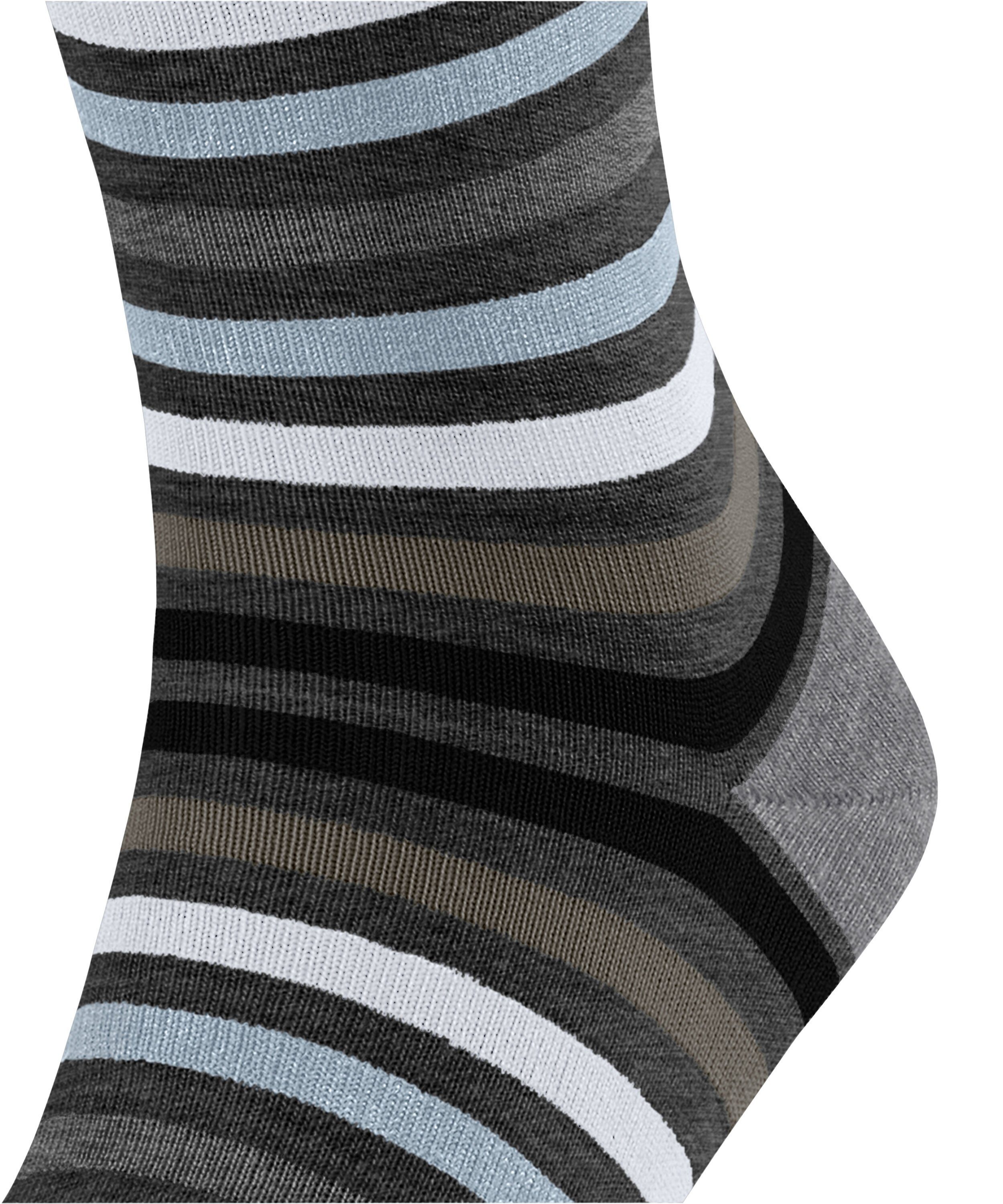 FALKE Socken Tinted Stripe (3180) asphalt (1-Paar) mel