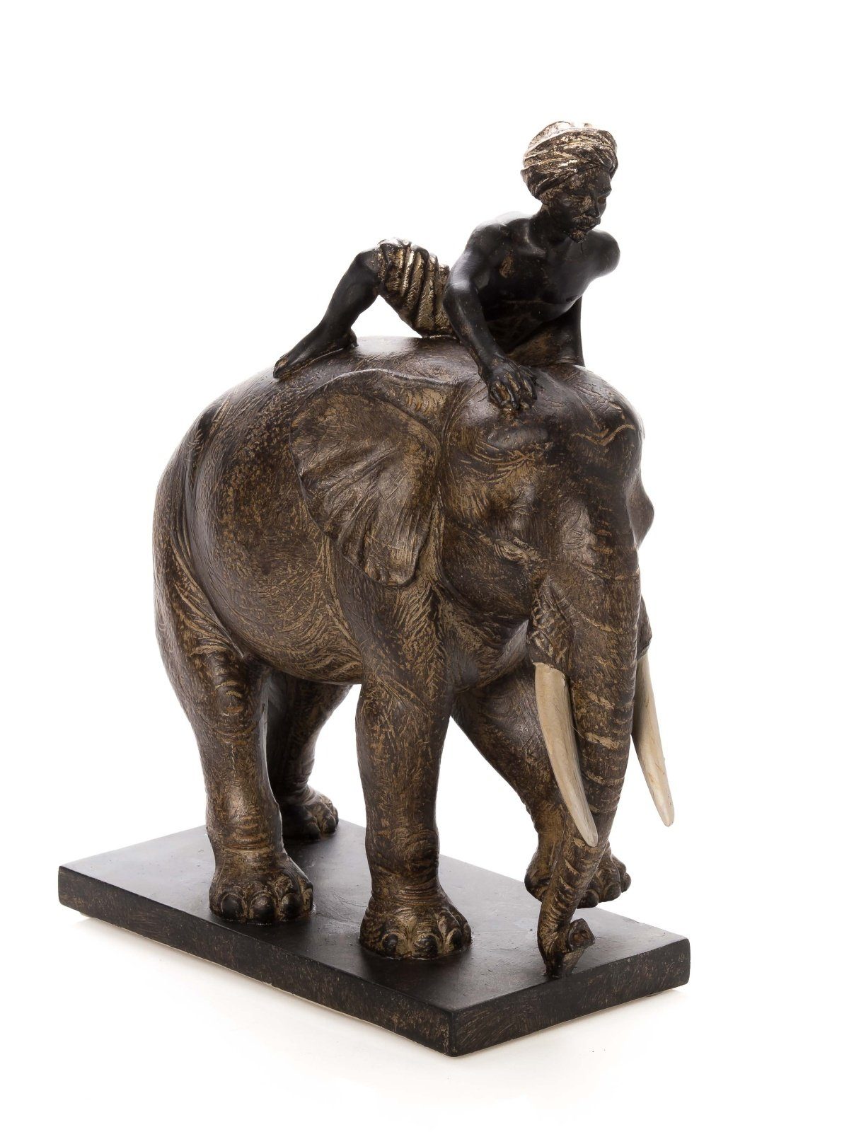 Stil Indien Dekofigur Skulptur Figur Elefant Afrika Orient mit Aubaho antik Reiter