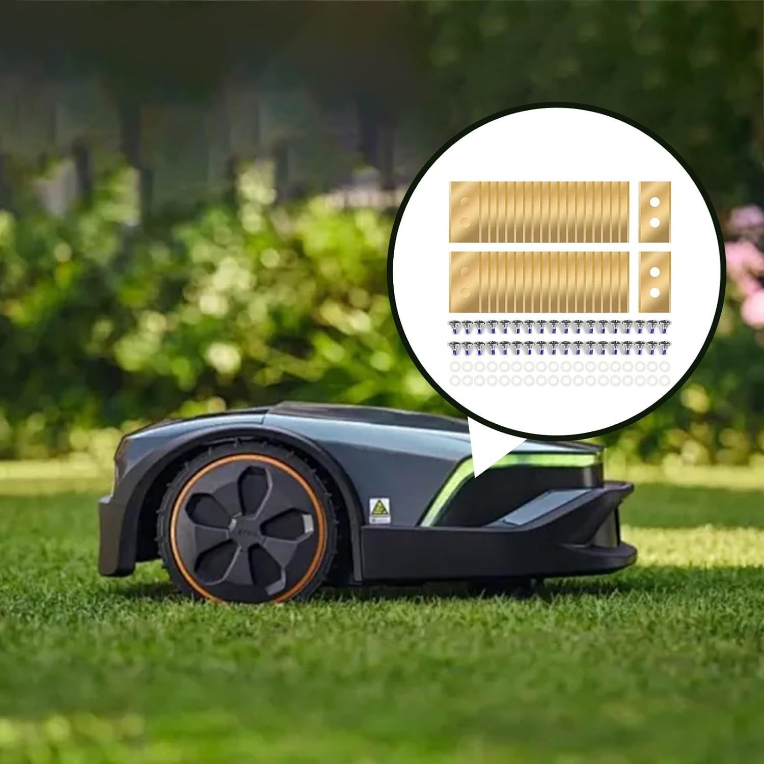 JOYOLEDER Rasenmähermesser 30x Ersatzklingen für Mähroboter Mammotion Luba- und Yuka-Serien (inkl Schrauben, 30-St), Kompatibel mit Mährobotern der Mammotion Luba- und Yuka-Serie