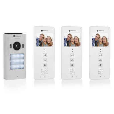 smartwares »Video-Gegensprechanlage für 3 Wohnungen 20,5x8,6x2,1cm Weiß« Video-Türsprechanlage