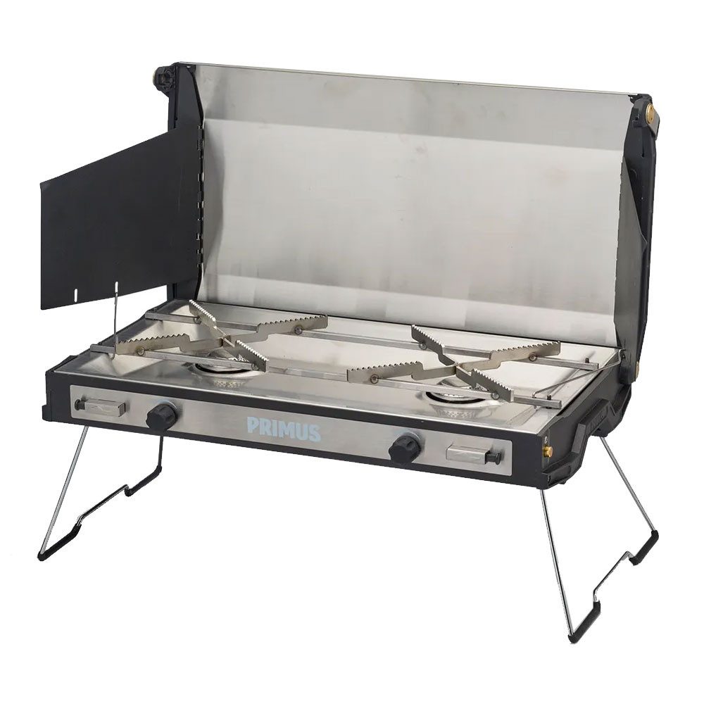 Primus Gaskocher Tupike Stove II Campingkocher mit 2 Flammen Gaskocher Grill, (1-St), klappbar, Flamme separat einstellbar