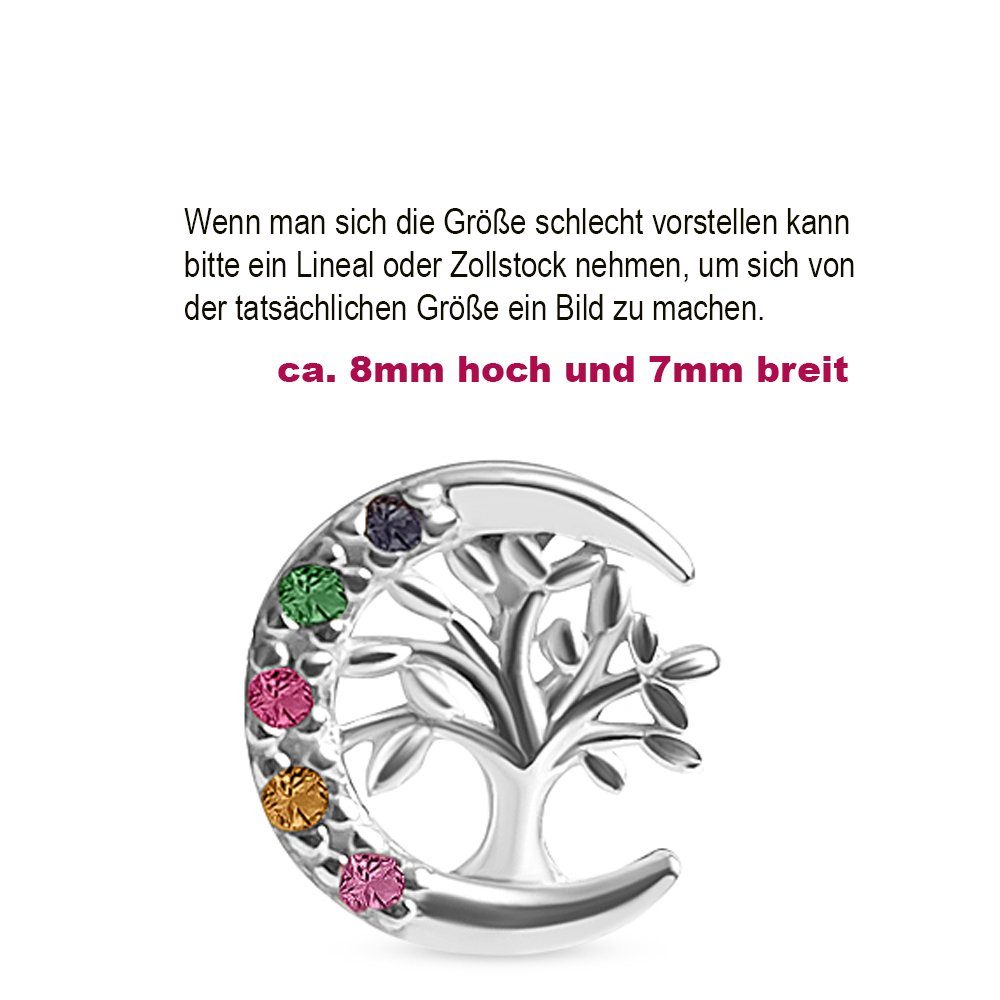 Limana Paar Ohrstecker Ohrringe Baum Zirkonia, Geschenkidee Geschenkdose), Tag Silber Lebensbaum des 8mm Sterling jeden Mädchen Liebe (inkl. für 925 Damen Herz Lebens