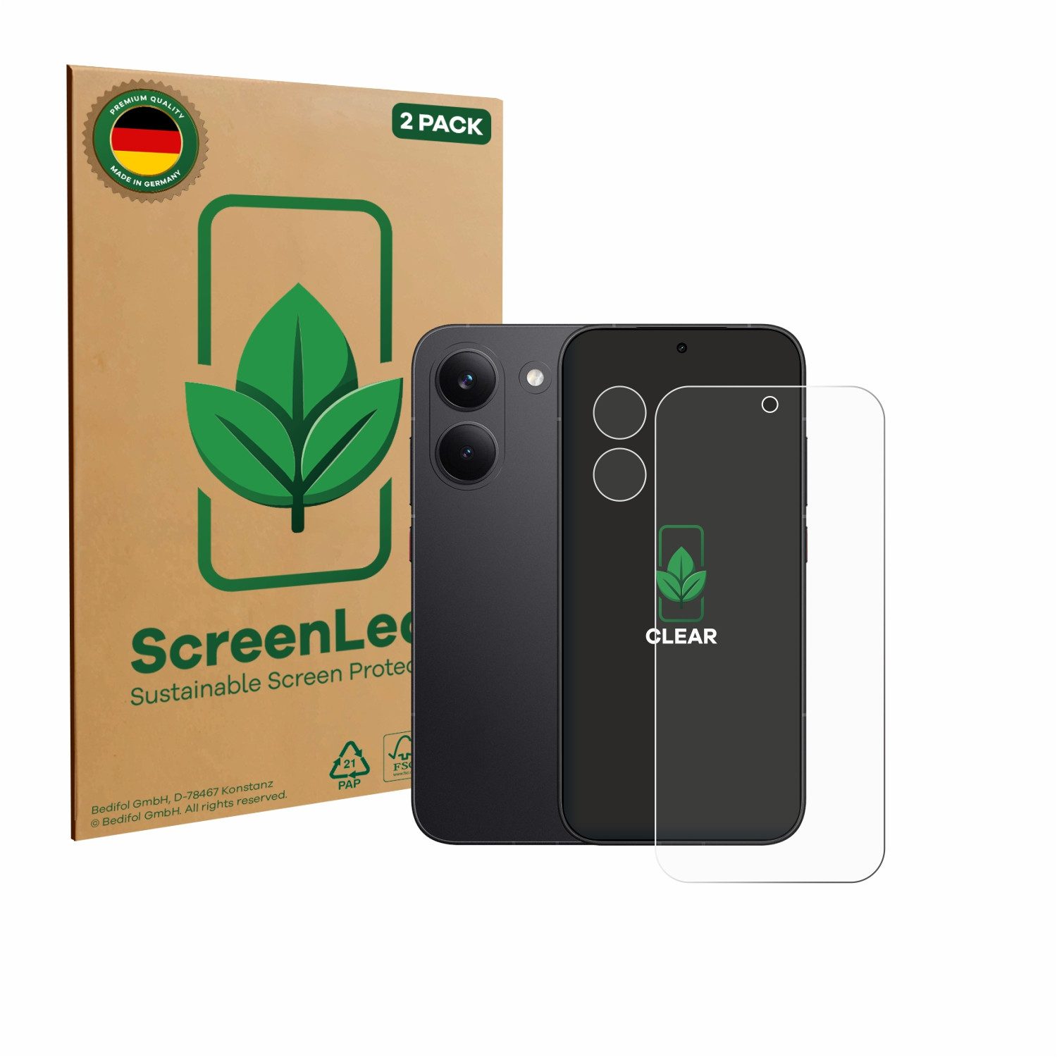 ScreenLeaf Displayschutzfolie Schutzfolie für Xiaomi Poco X8 Pro (Display+Kamera), 2 Stück, Displayschutz Schutz Folie Klar Transparent