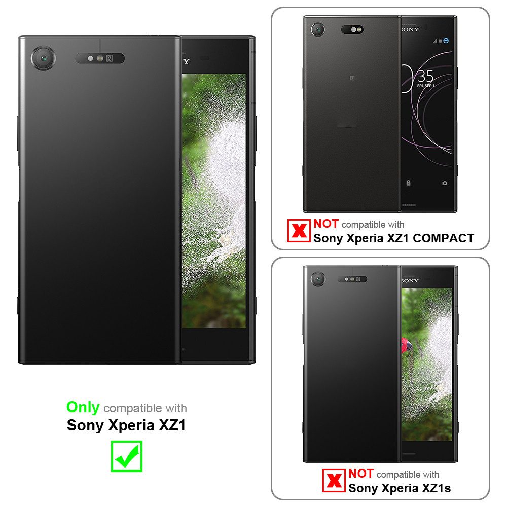 Cadorabo Handyhülle für Sony Xperia XZ1 Hülle Sony Xperia XZ1, Hülle Schutzhülle Blumen Flower mit Standfunktion Kartenfach Magnet