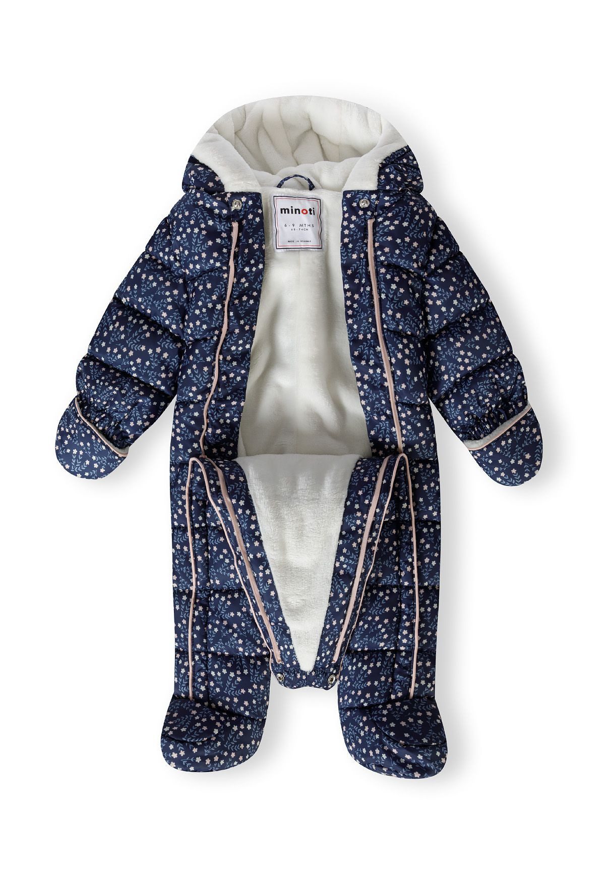 MINOTI Schneeoverall Gefütterter Overall mit Reißverschlüssen (0-24m)