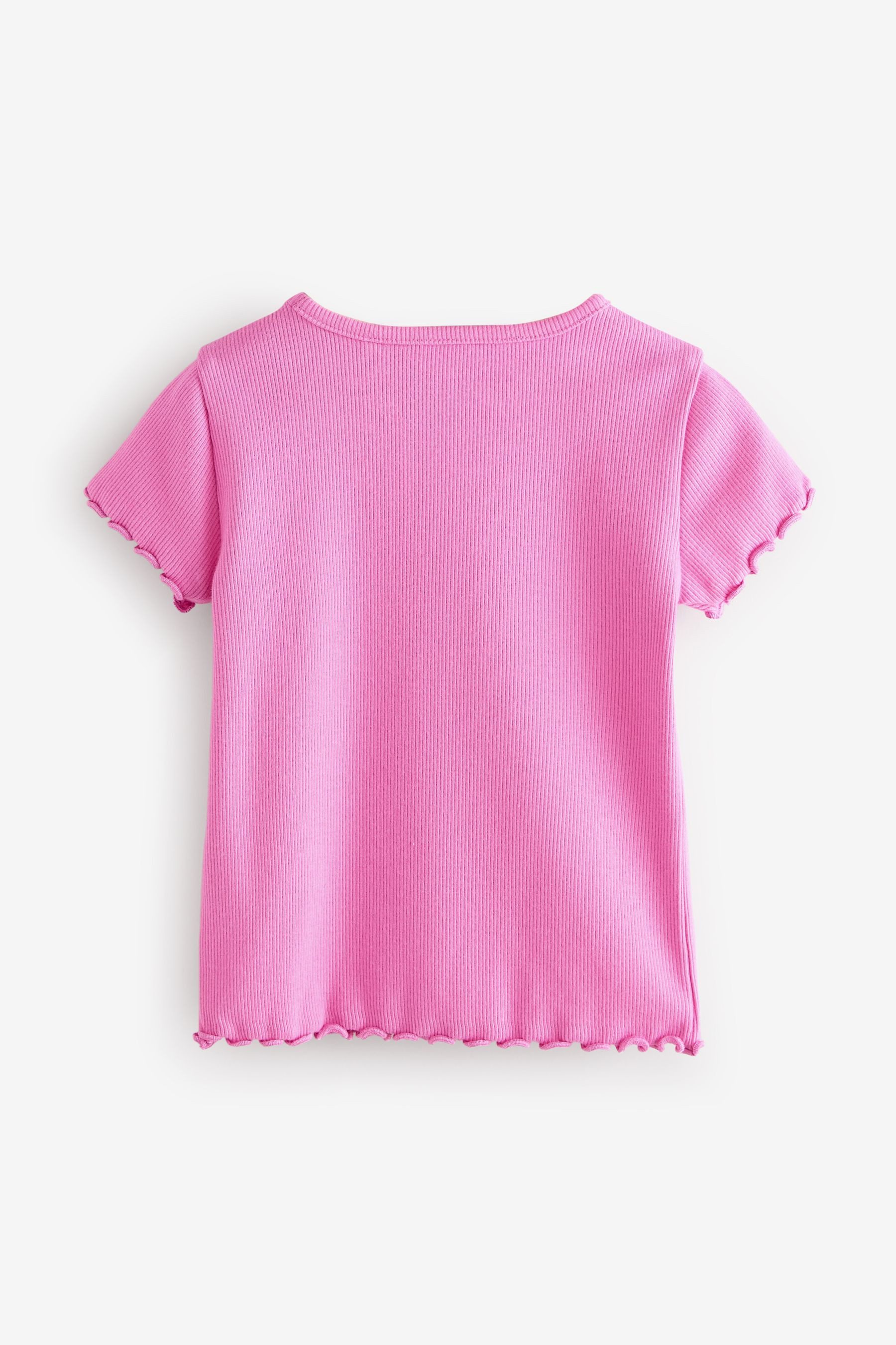 Next T-Shirt Gerippte kurzärmelige Oberteile, 5er-Pack (5-tlg) – Bild 2 von 5
