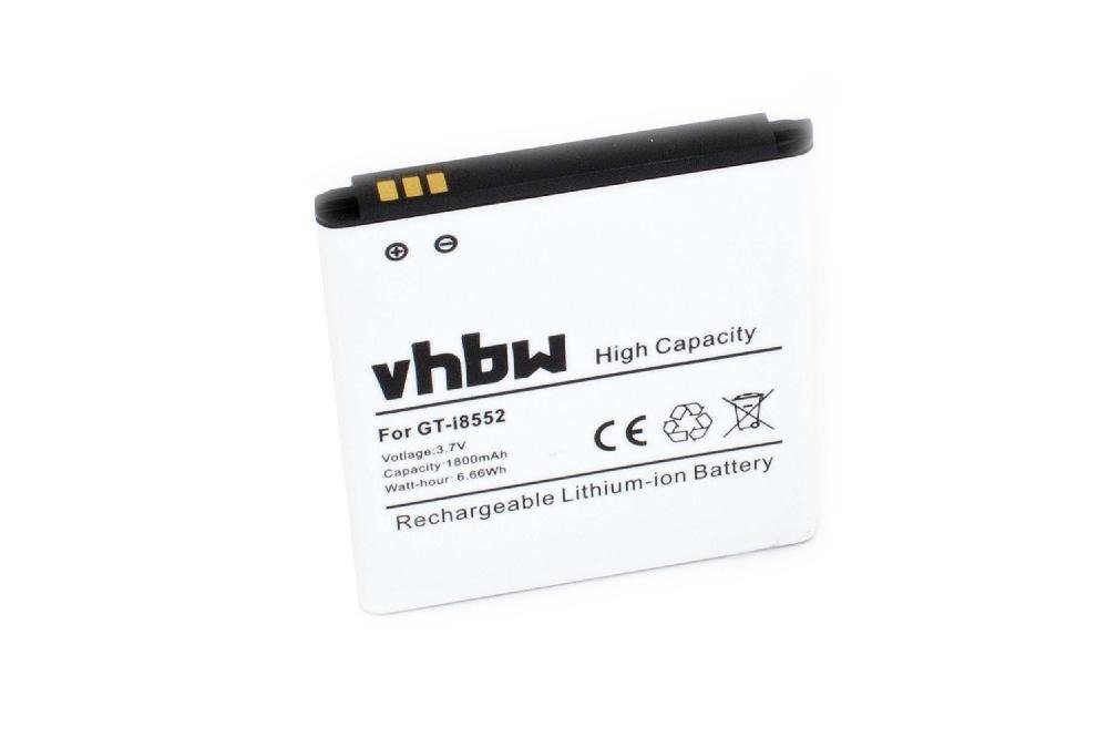 vhbw passend für Samsung Galaxy GT-I8558, SGH-I869, SHV-E500, SHV-E500s, Smartphone-Akku 1800 mAh