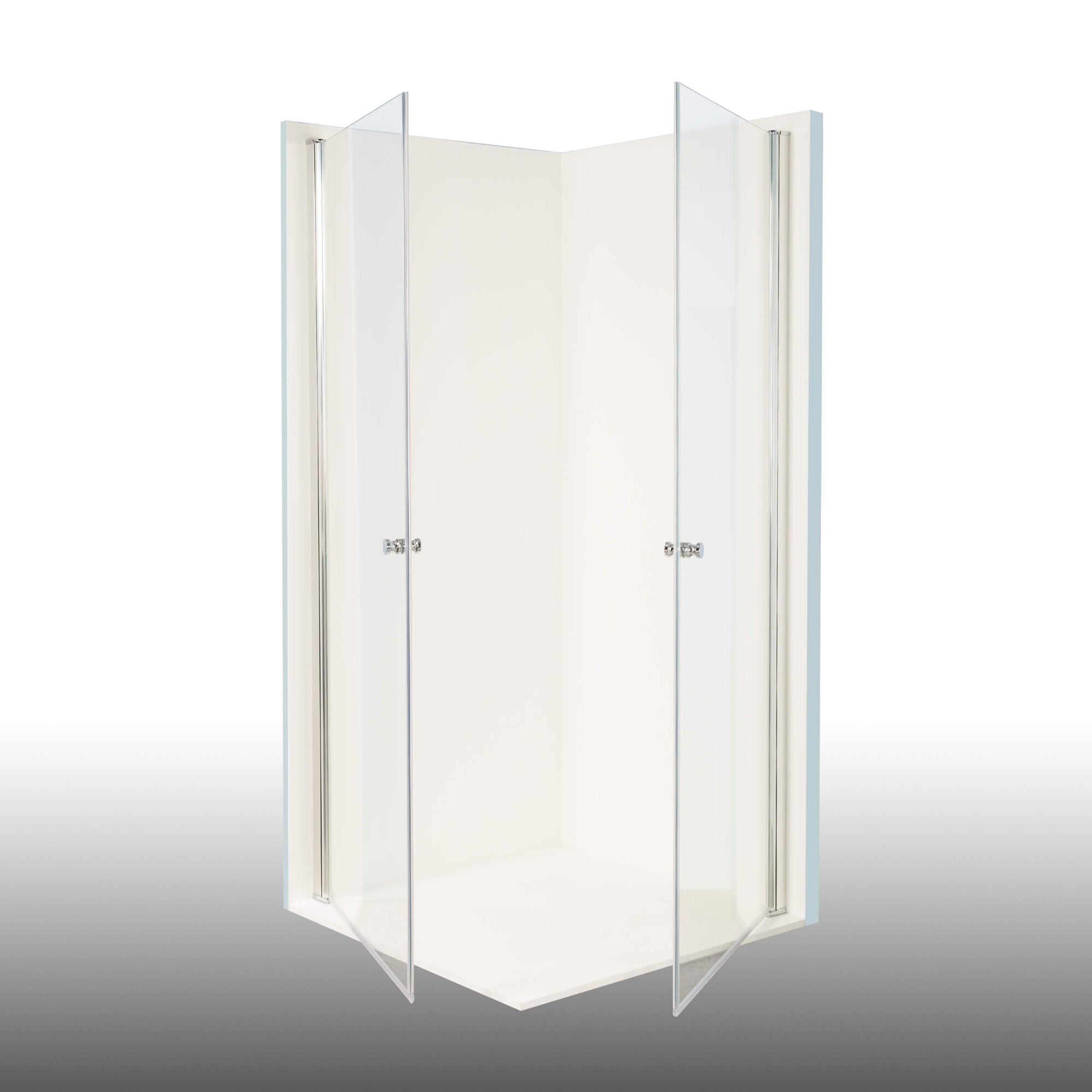 Dusbad Eckdusche Dusche Dusbad Vital 2 Pendeltür Eckdusche, BxT: 100x100 cm, ESG-Glas