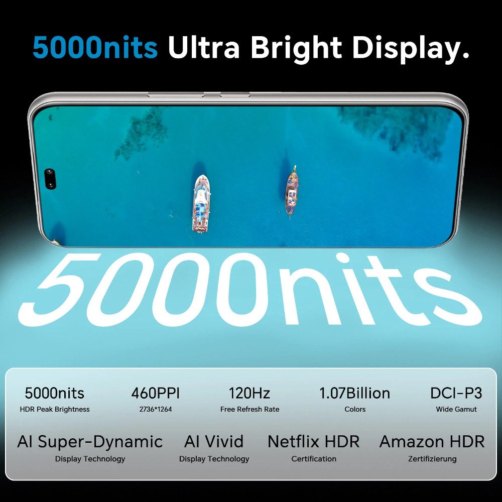 Honor Honor 400 Handy 5G 8GB RAM Snapdragon 7 Gen 3 Smartphone (6.55 Zoll, 512 GB Speicherplatz, 200 MP Kamera) schwarz