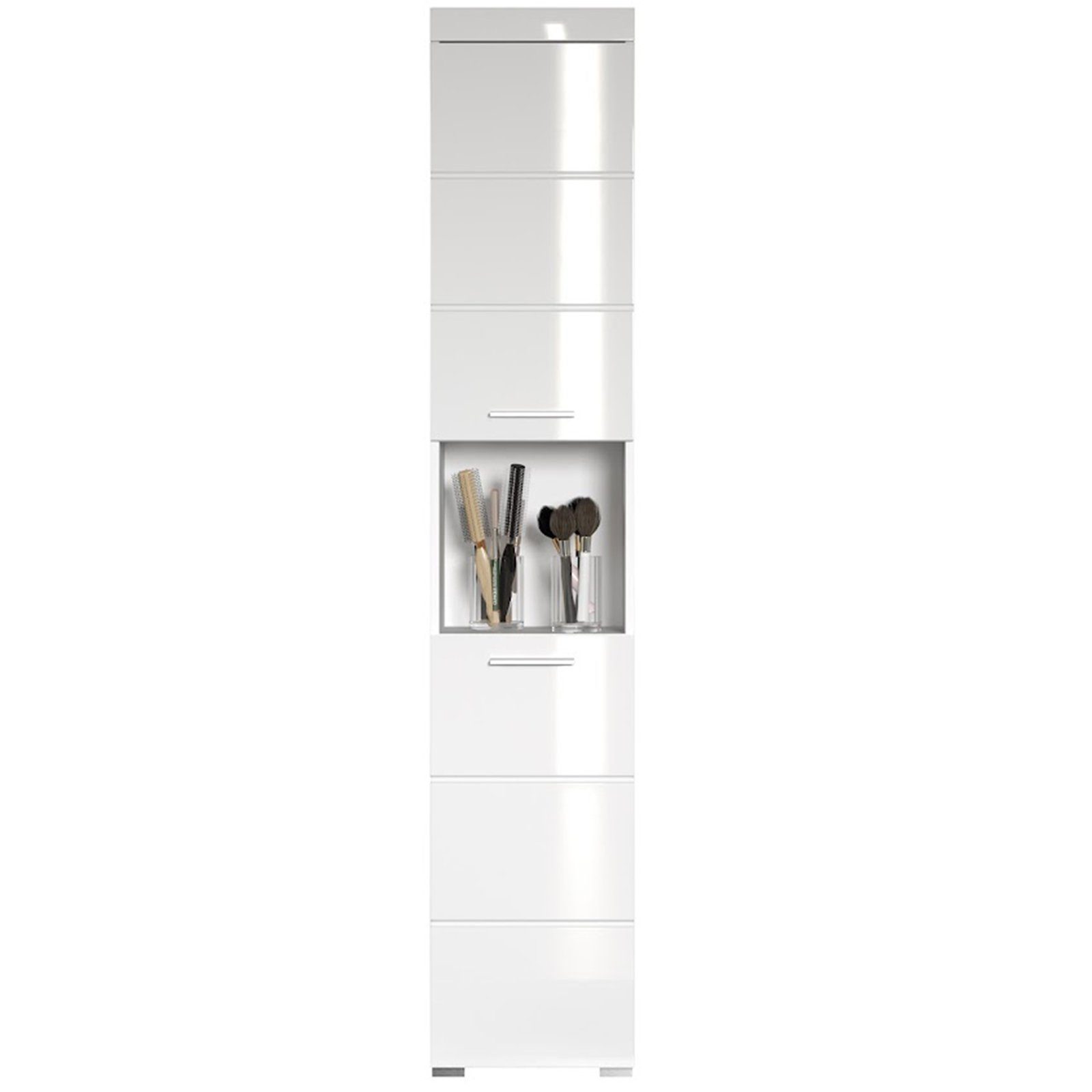 trendteam Hochschrank Amanda Badhochschrank Standschrank Badezimmerschrank Weiß 37x190x31cm
