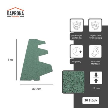 DAPRONA Dachschindeln Dachschindeln, Hexagonal Muster 1m x 32cm, Grün, (20-St), Bitumenschindeldach für Gartenhaus, Carport