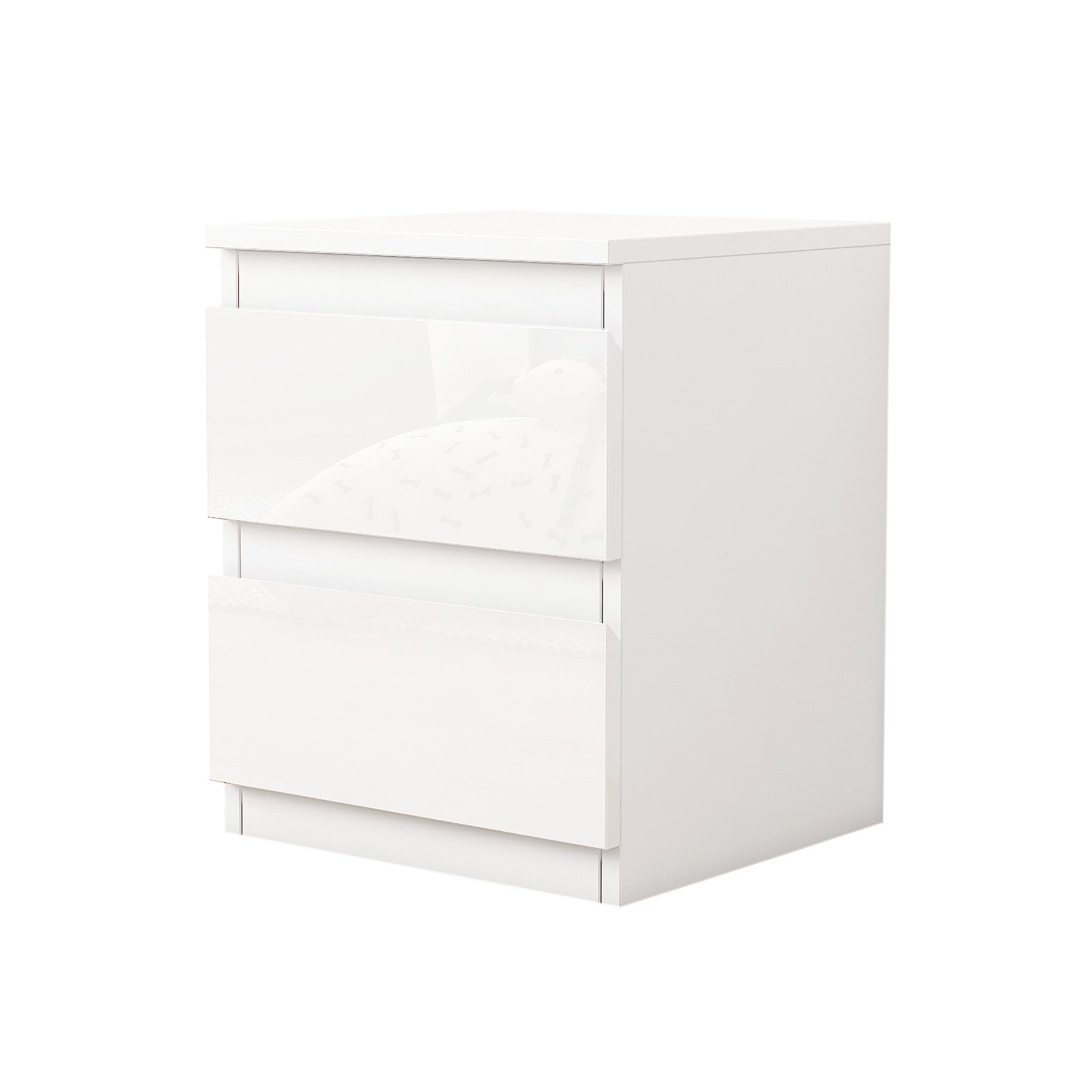 HTI-Living Nachtkommode Nachtschrank Kenji Hochglanz (Stück, 1 St., 1 Nachtschrank), Nachtkommode 2 Schubladen