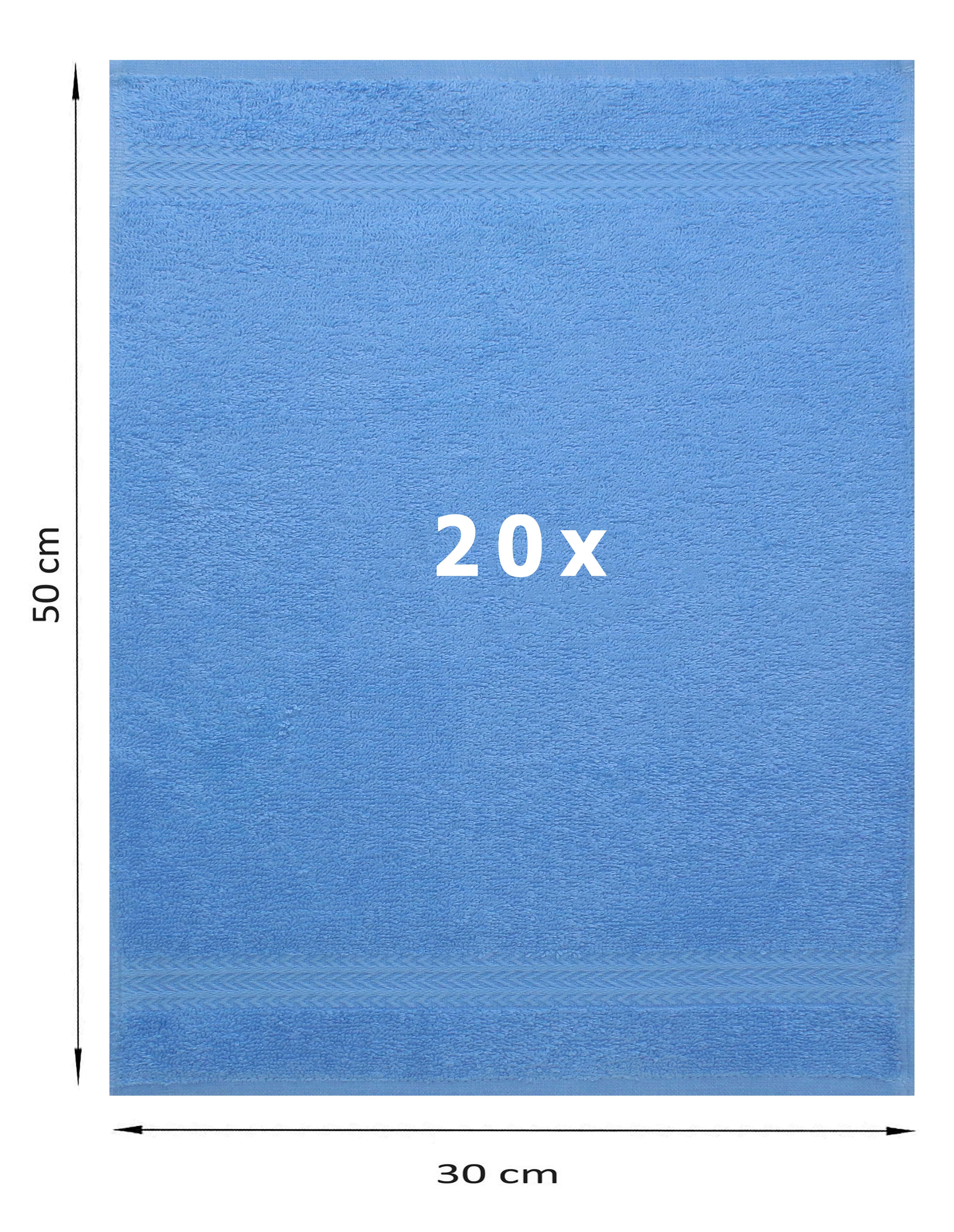 Betz Gästehandtücher 20 er Gästetuch-Set Premium 30x50 cm Farbe hellblau, 100% Baumwolle