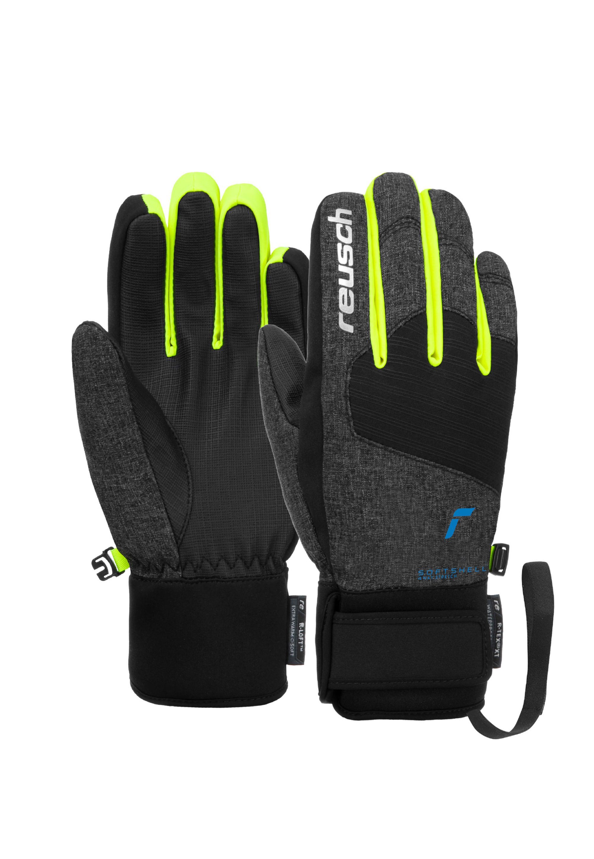 Reusch Skihandschuhe Simon R-TEX® XT Junior sehr warm,wasserdicht,atmungsaktiv grau-gelb | Handschuhe