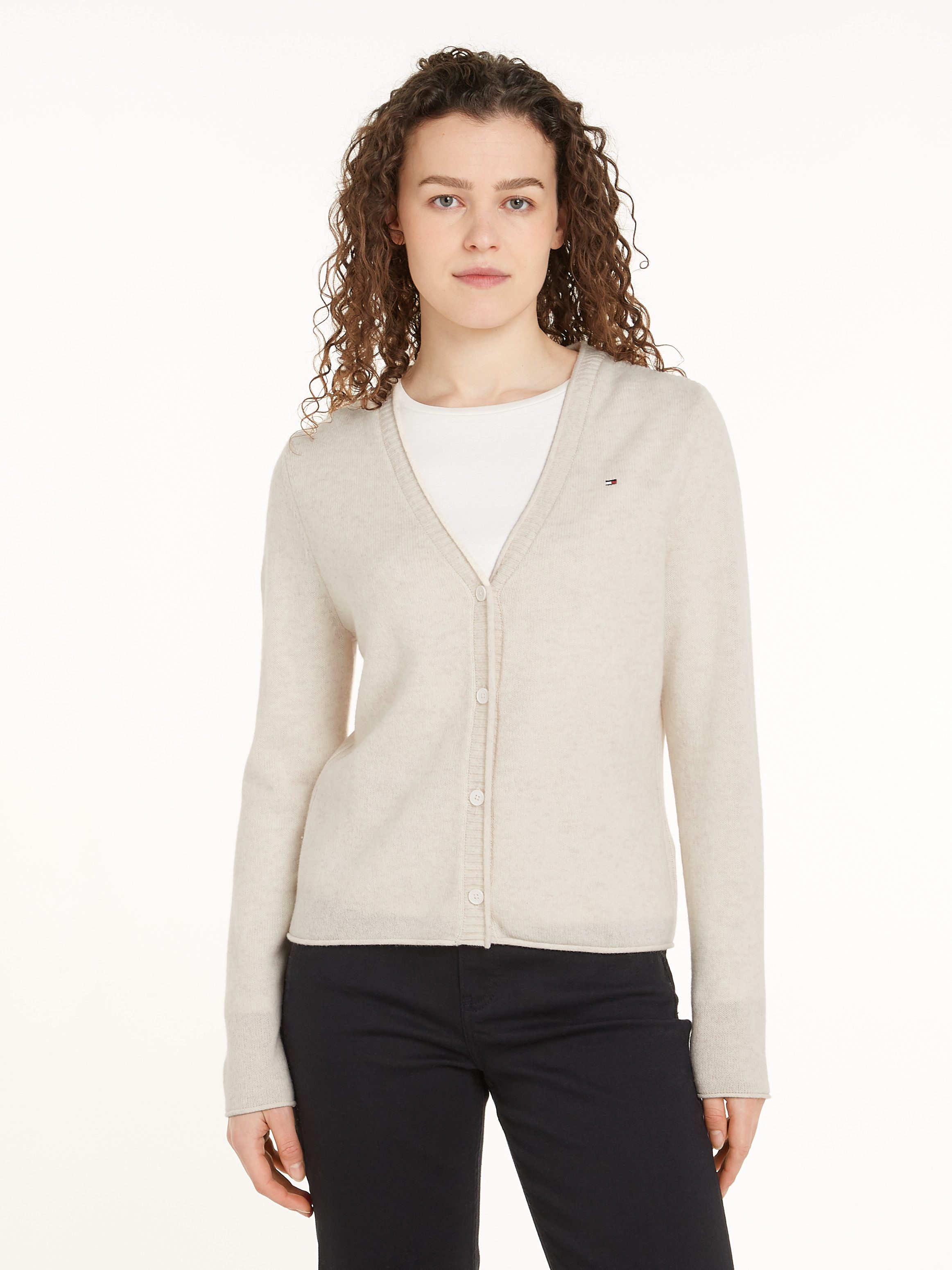 Tommy Hilfiger Strickjacke SOFT WOOL V-NK günstig online kaufen