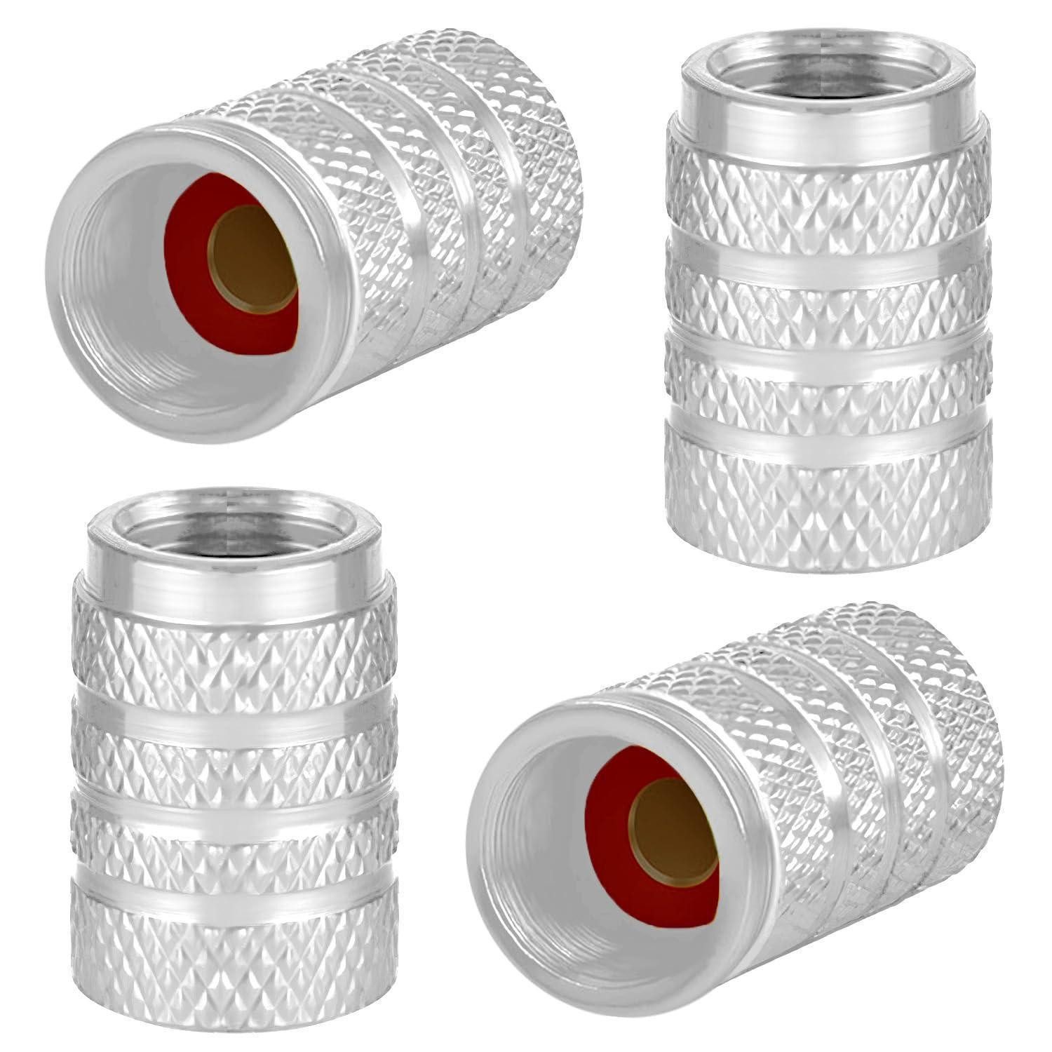 LuxusKollektion Ventilkappe Reifenventilkappen Ventilkappe aus Aluminiumlegierung silber 4 Stück