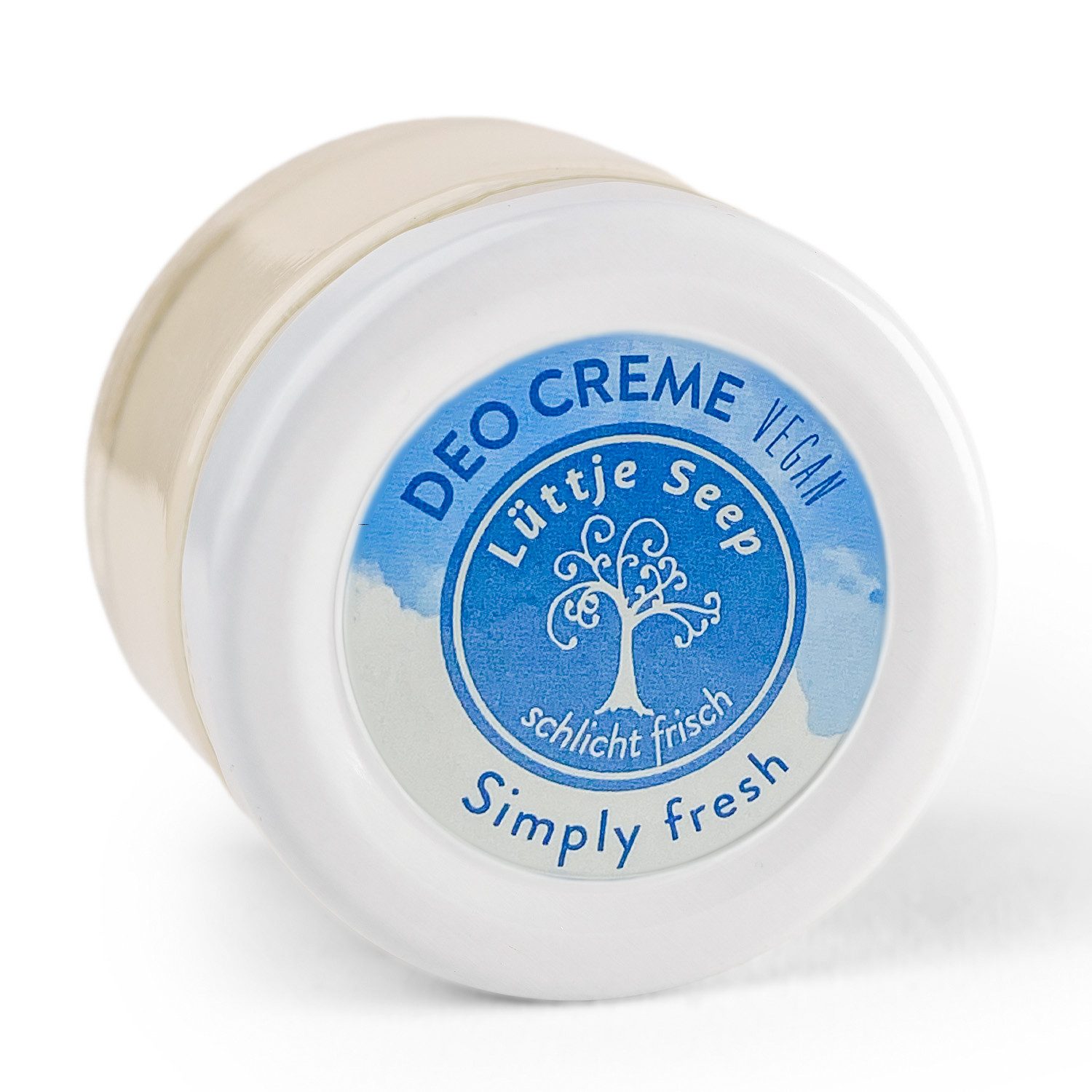 Landshop24 Körperspray Körperpflegeduft Deo Creme Lüttje Seep, "Simply fresh" 50ml, 1-tlg., Glastiegel