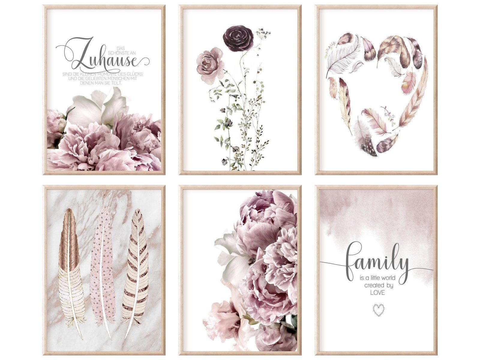 homestyle-accessoires Poster Bilder Wandbilder Bilderset DAS SCHÖNSTE AN ZU günstig online kaufen