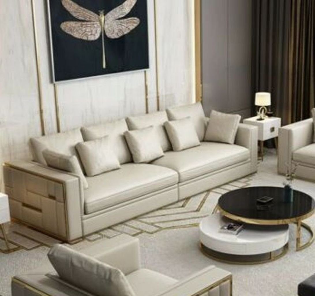 Polster Sofa Weiß 4-Sitzer, Couch Moderne JVmoebel Design Zimmer Sofas Möbel Sitz Wohn 4er