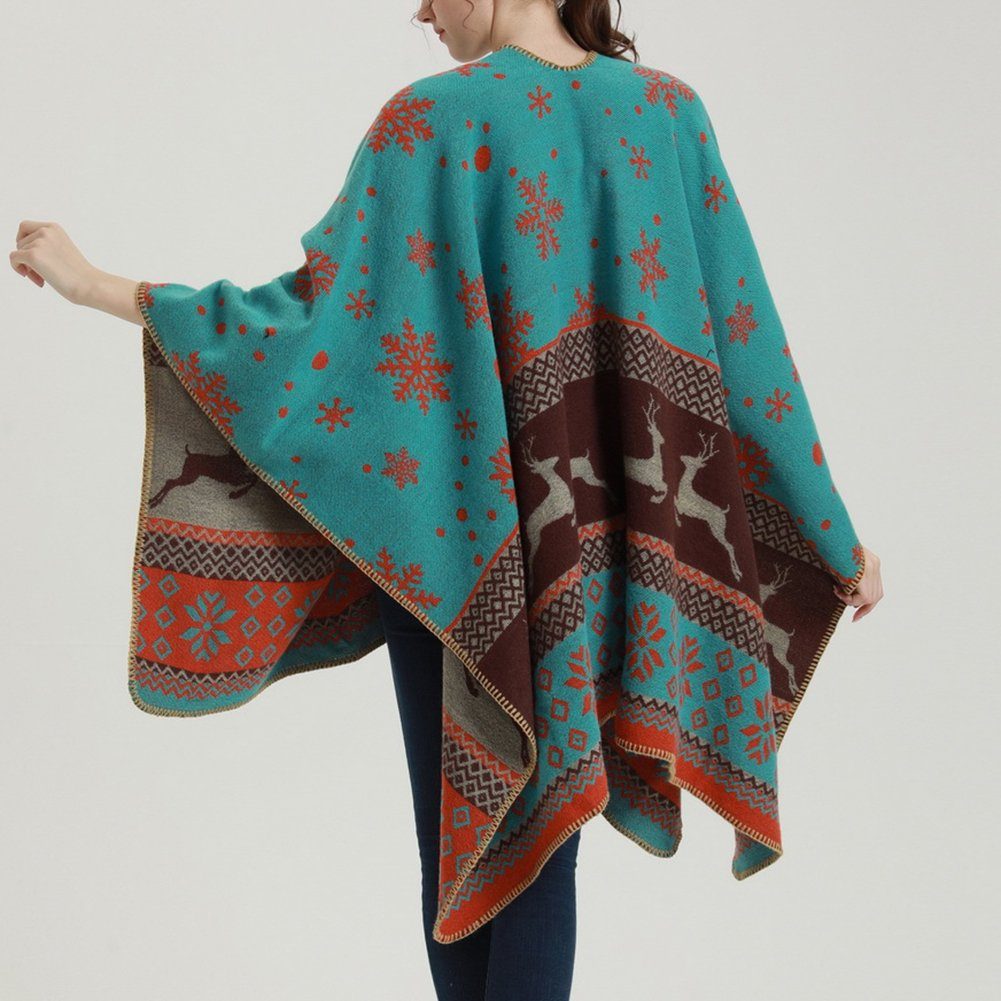 130*150cm Decke Dicker Damen Überdimensionalen Kap-Schal Orange Modeschal ManKle Poncho