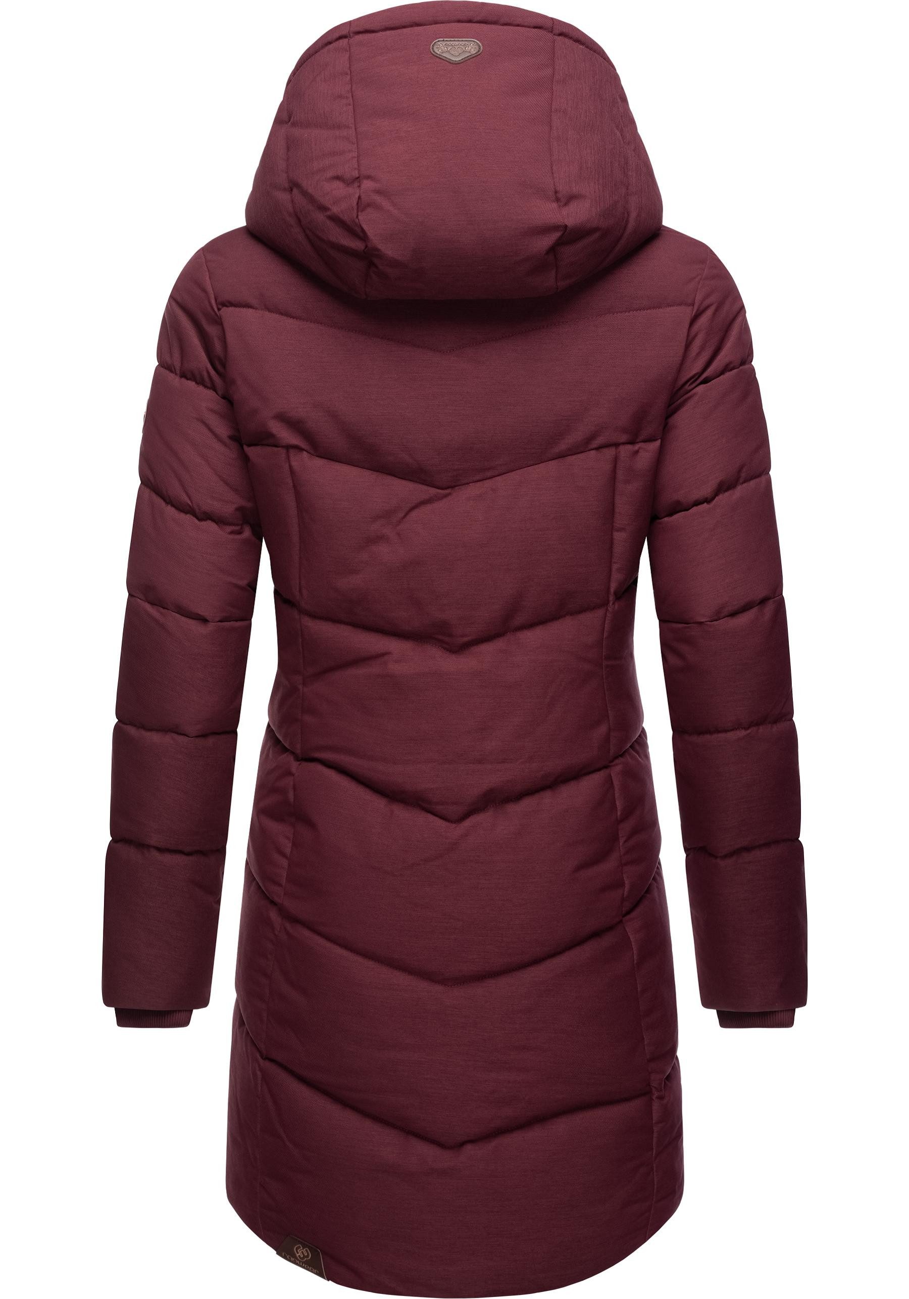 Ragwear Wintermantel Pavla stylischer Winterparka mit Teddyfutter und Kapuze