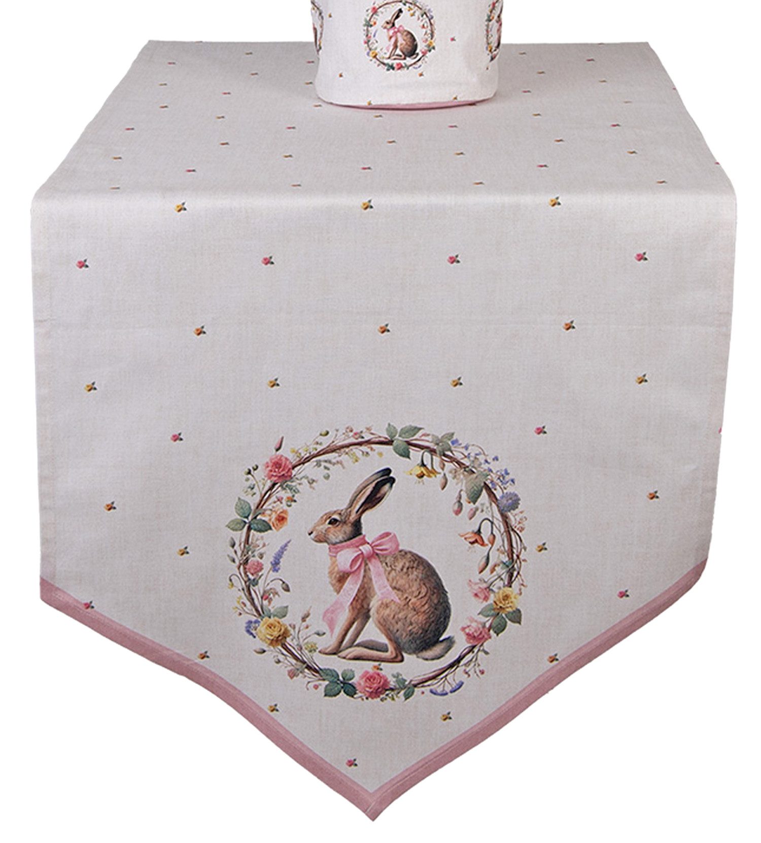 Clayre & Eef Tischläufer Easter Whispers Collection (1-tlg, 1-teilig), Tischläufer Tischdecke ca.50x160cm Baumwolle