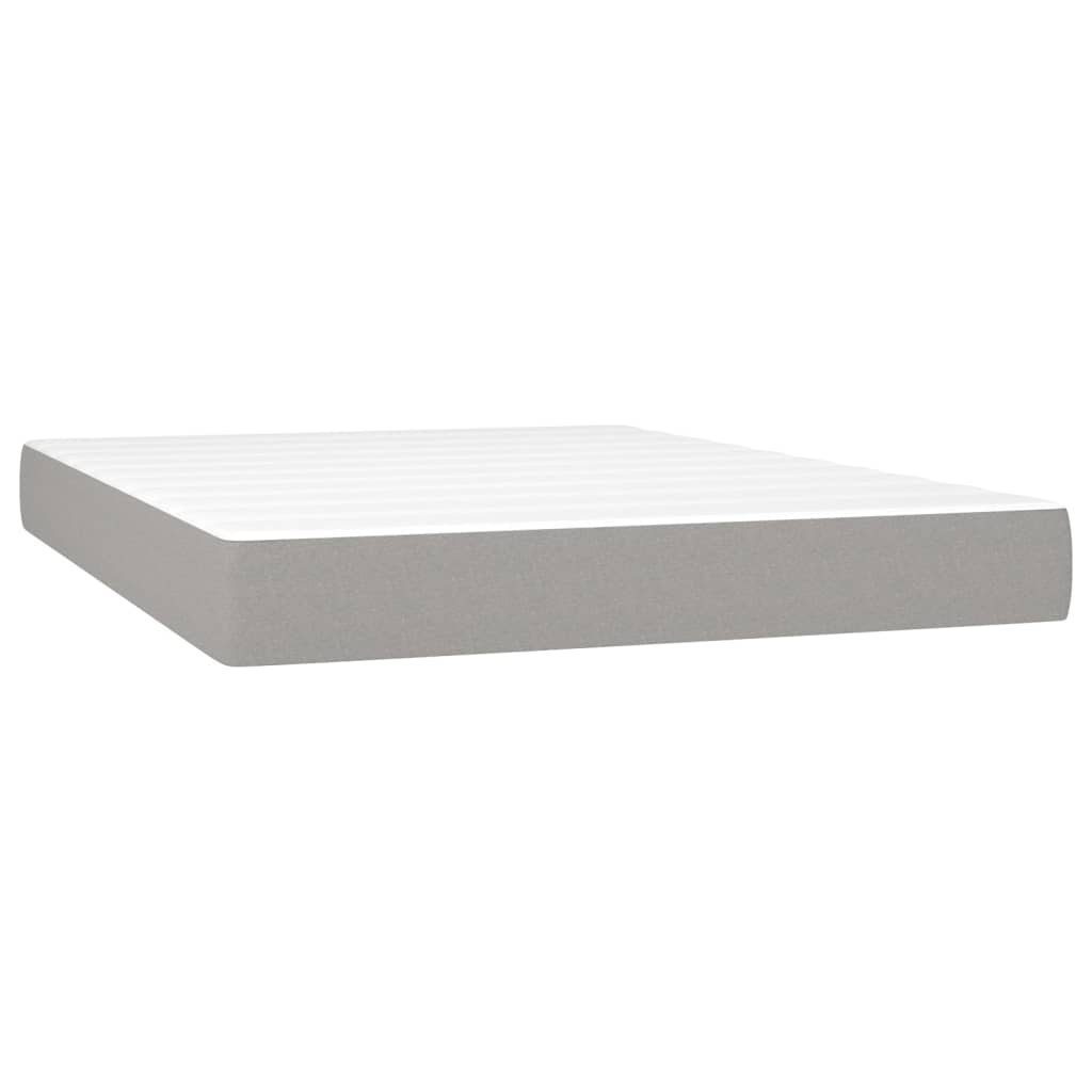 Boxspringmatratze Taschenfederkernmatratze Mittel Hellgrau 140x190x20 cm Stoff, vidaXL, 20 cm hoch