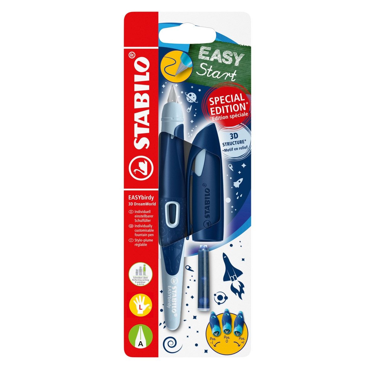 STABILO Füller STABILO Schulfüller EASYbirdy 3D DreamWorld A LH blau Blister