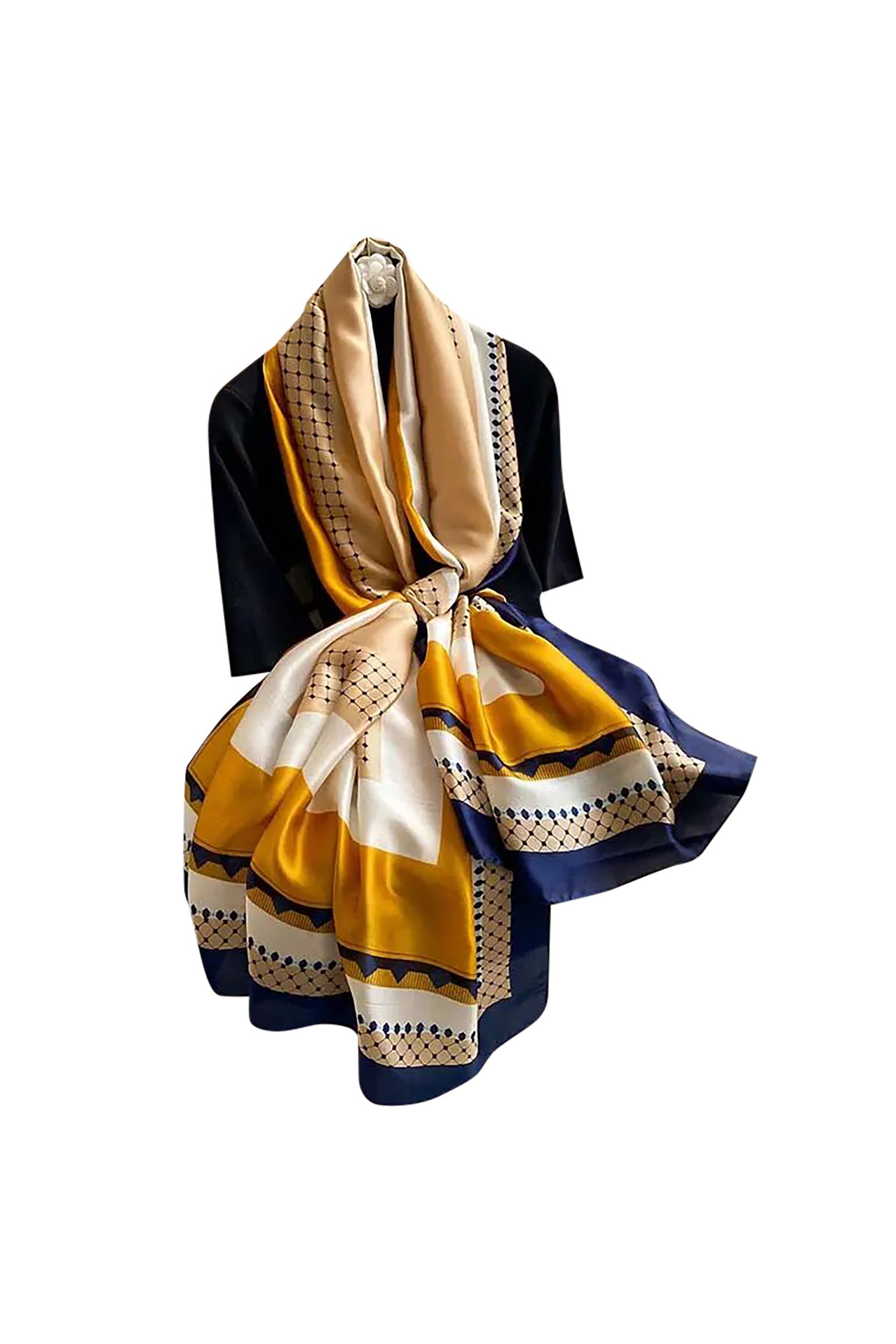 Chilli Design4 Frauen, Seidenschal Modedesigner Seide, Kopftuch Stilvoller Blue Outfit für bedruckter Schal Hochwertiger aus jedes für Party, Schal Eleganz