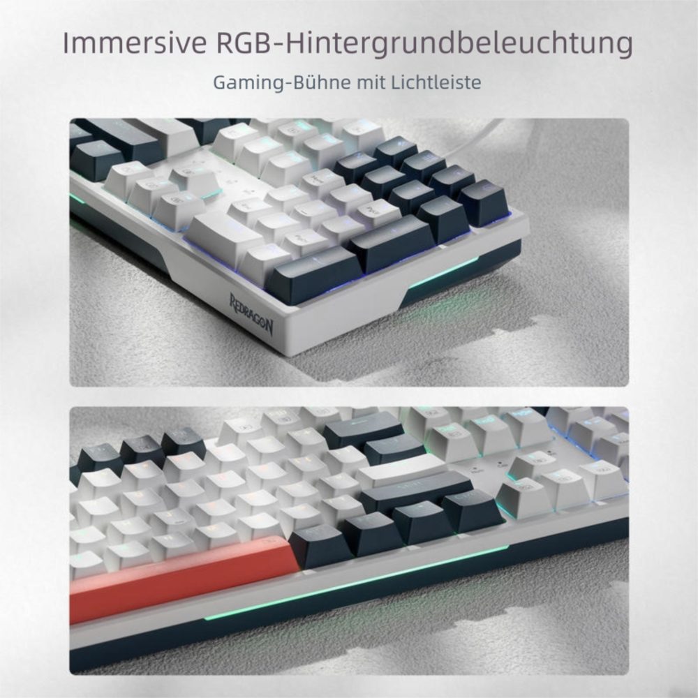 Redragon K668 Mechanische Tastatur RGB kabelgebunden Hot-Swap Rot 108 Tasten Gaming-Tastatur (Vollformat Anti-Ghosting leise ergonomisch mit Software & Makros)