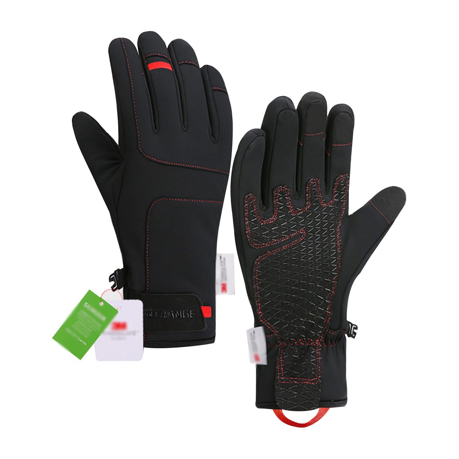 MAGICSHE Skihandschuhe Touchscreen Handschuhe Winter Warme Winddicht rote Linie