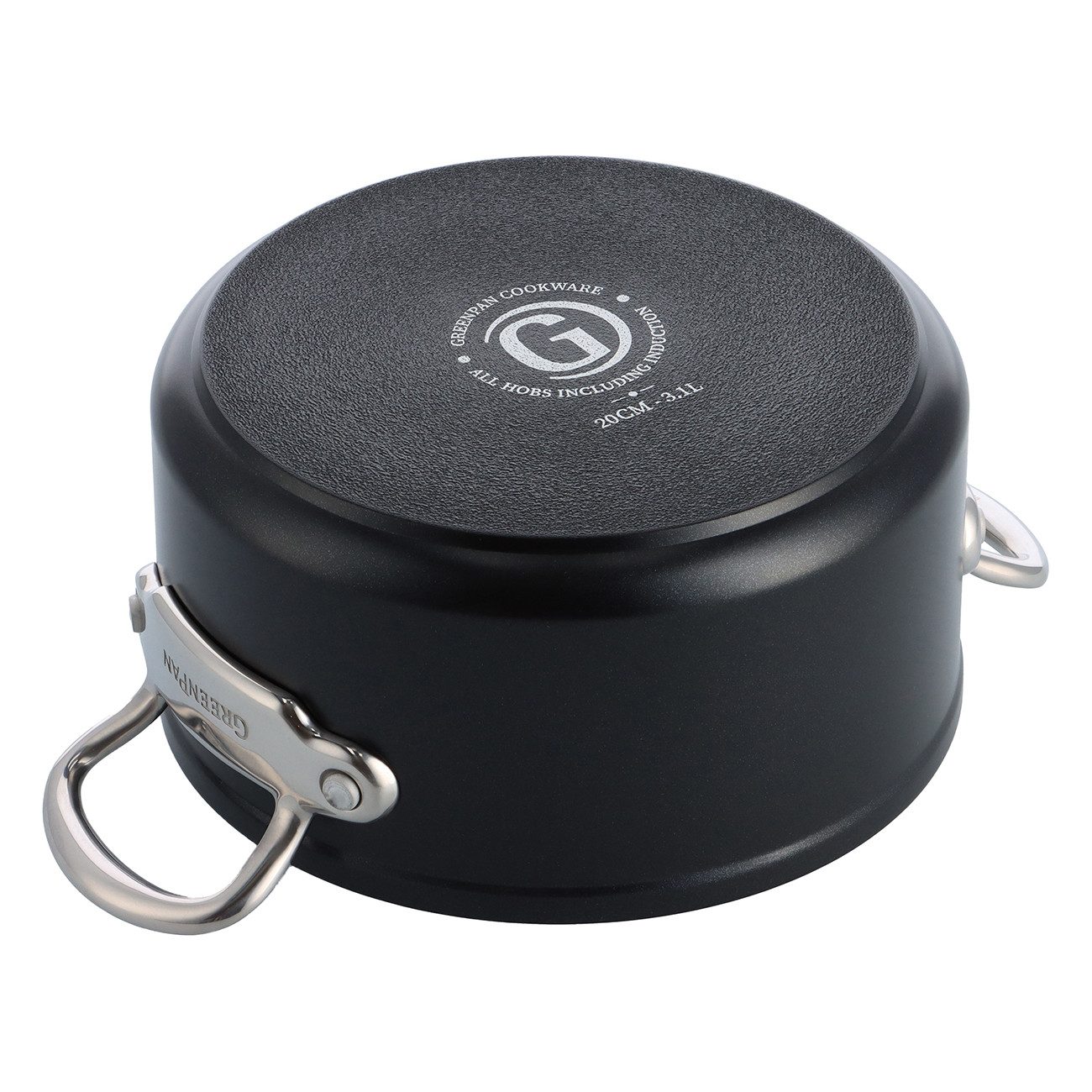GREENPAN Kasserolle Barcelona Pro Kasserolle schwarz 20 cm Spülmaschinengeeignet Antihaft, Aluminium, Kasserolle 20cm, Spülmaschinengeeignet, backofengeeignet