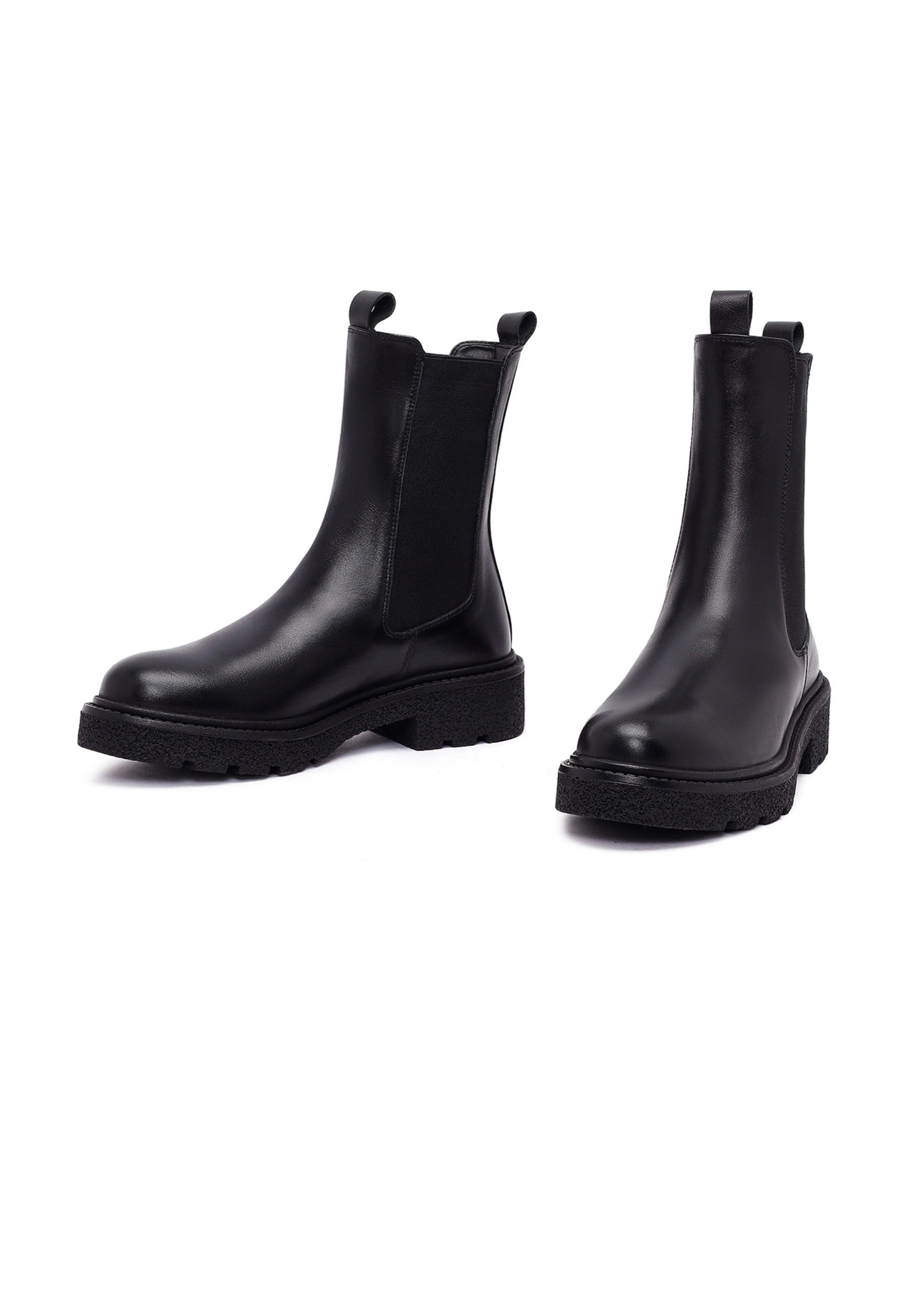 Derimod Chelsea-Absatzstiefel aus Leder Chelseaboots Lederfutter, Thermosohle, Absatz 2 cm