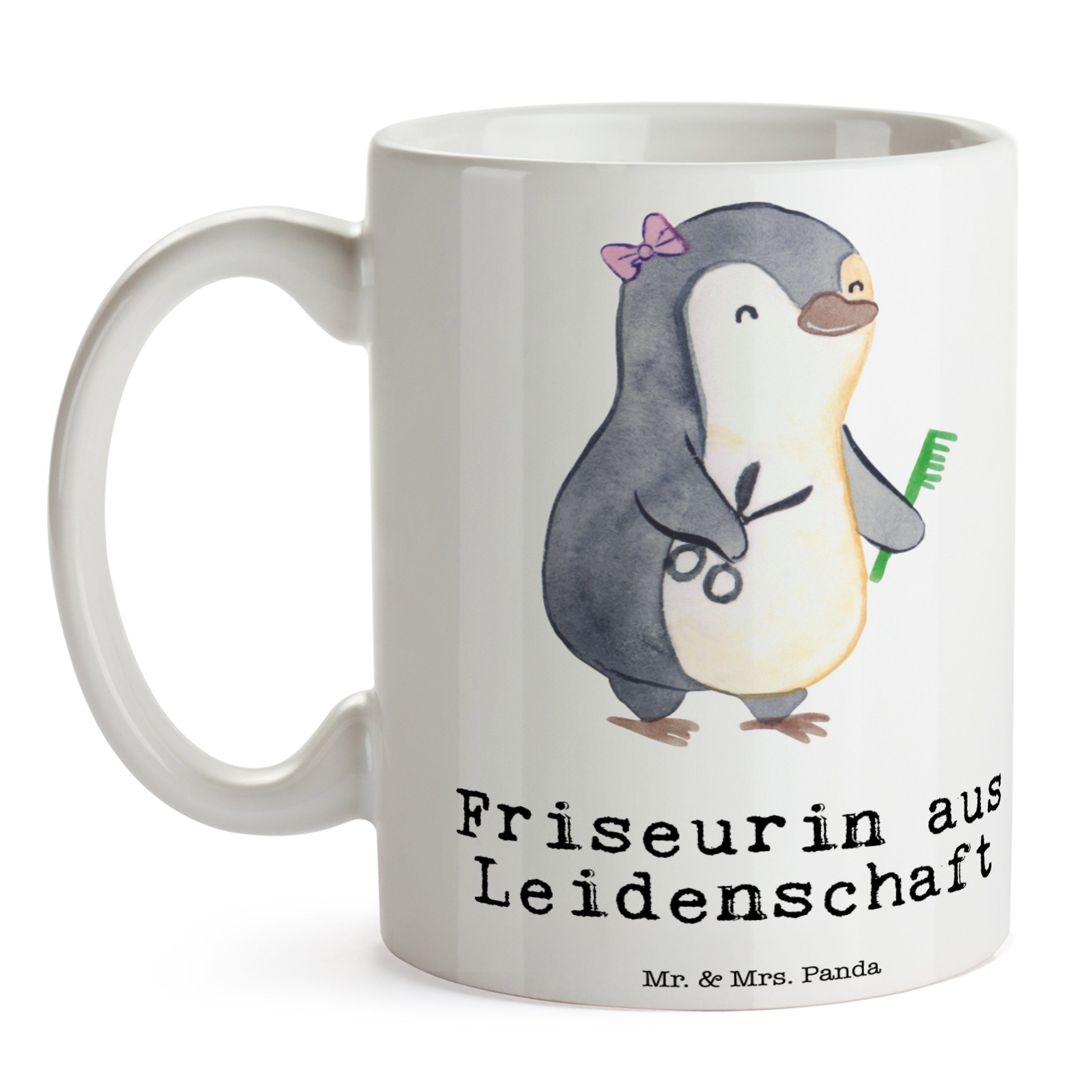 Tasse, Friseurin - Becher, aus Frisörin, Tasse Mr. - & Geschenk, Weiß Leidenschaft Panda Keramik Mrs.