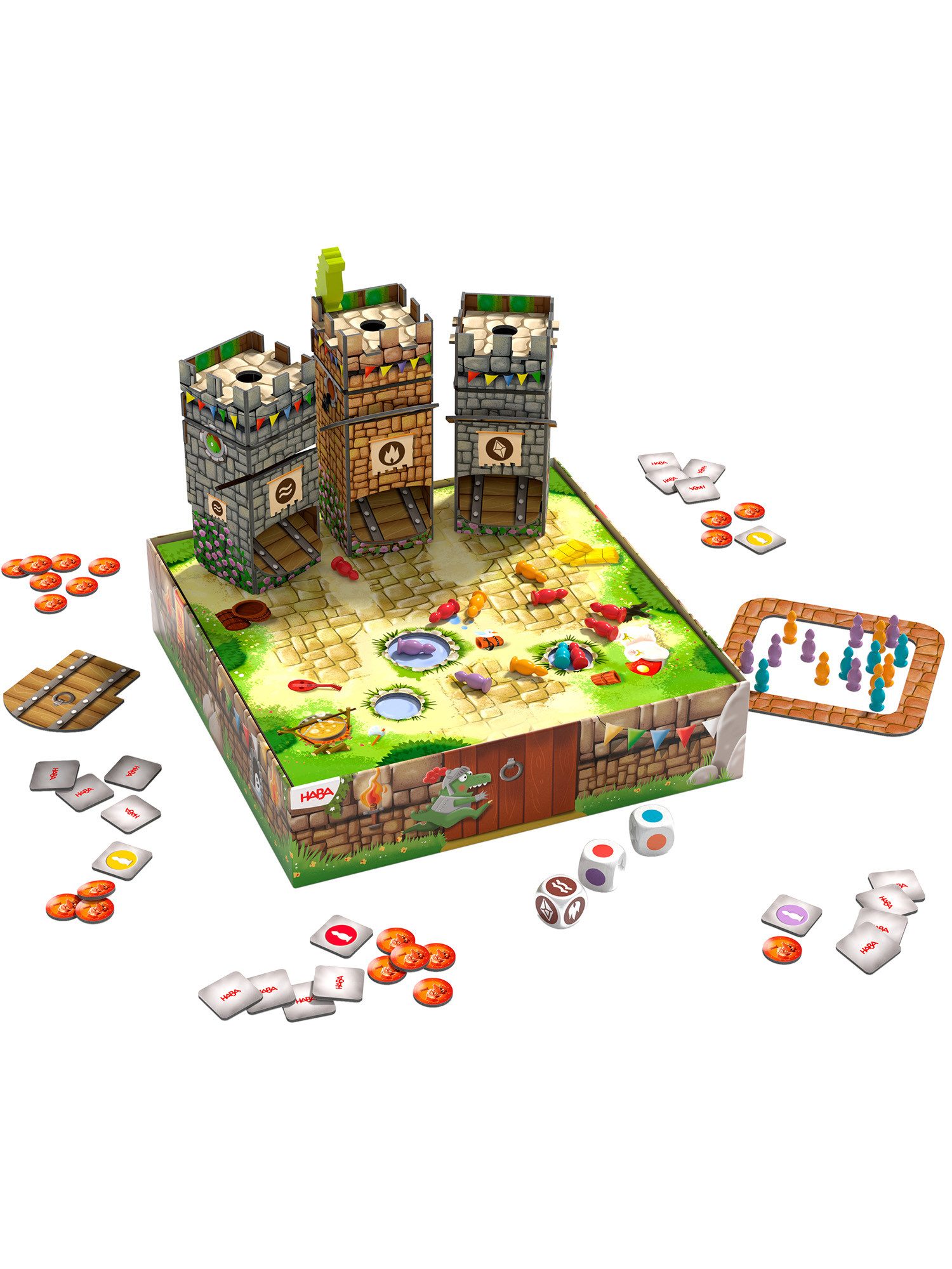Haba Spiel Rumpelritter, Kinder Spiel und Spaß Kreativität Taktik Lernen