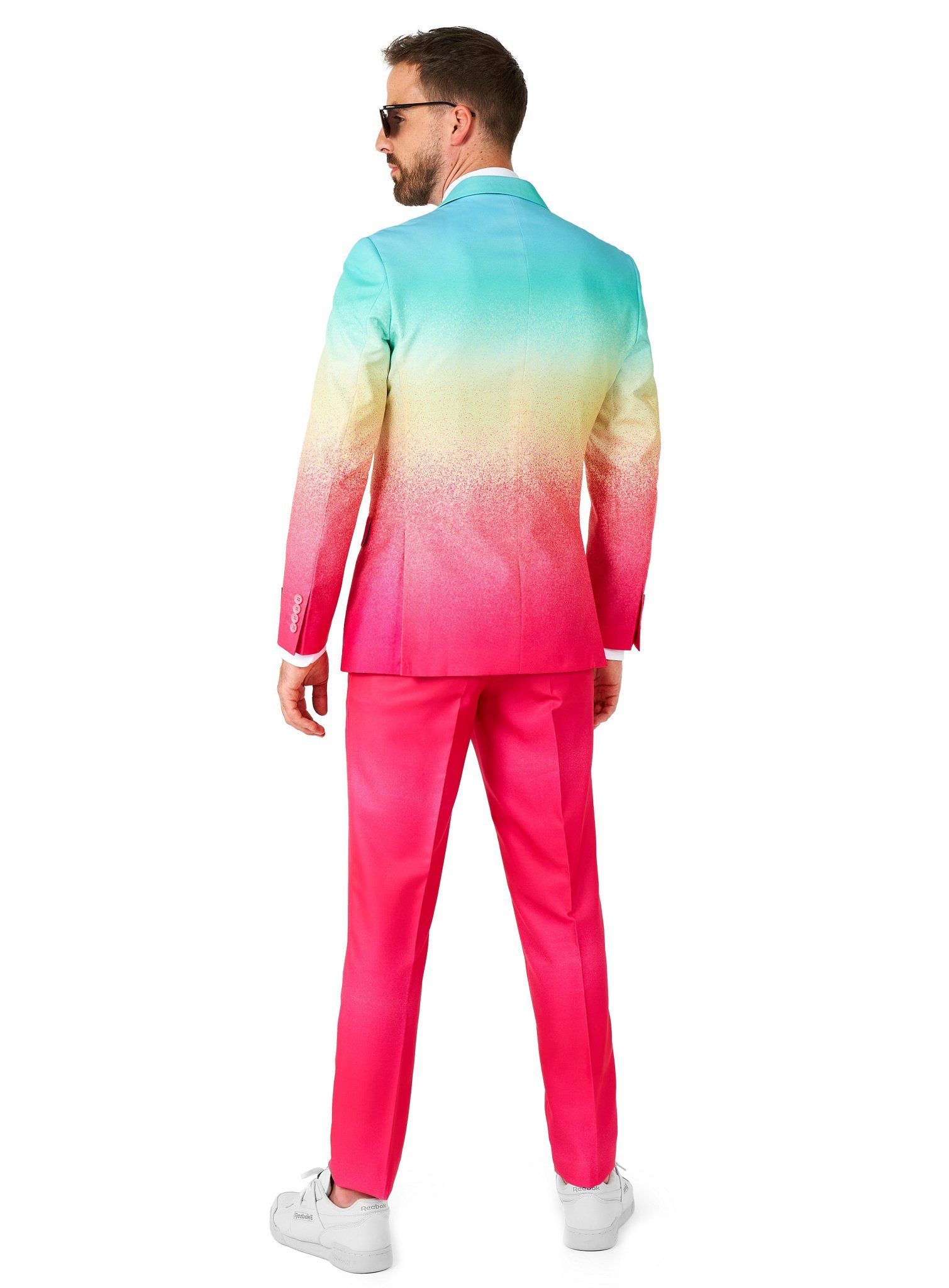 Opposuits Partyanzug Funky Fade Kostüm Anzug - für Karneval Halloween, Anzug mit fließendem Farbverlauf für freshe Typen