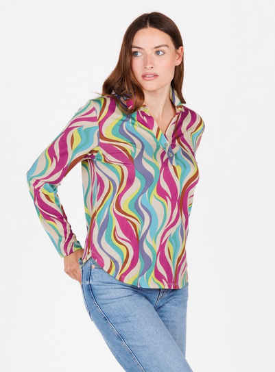 Key Largo Langarmbluse WB LUSH v-neck (1-tlg)