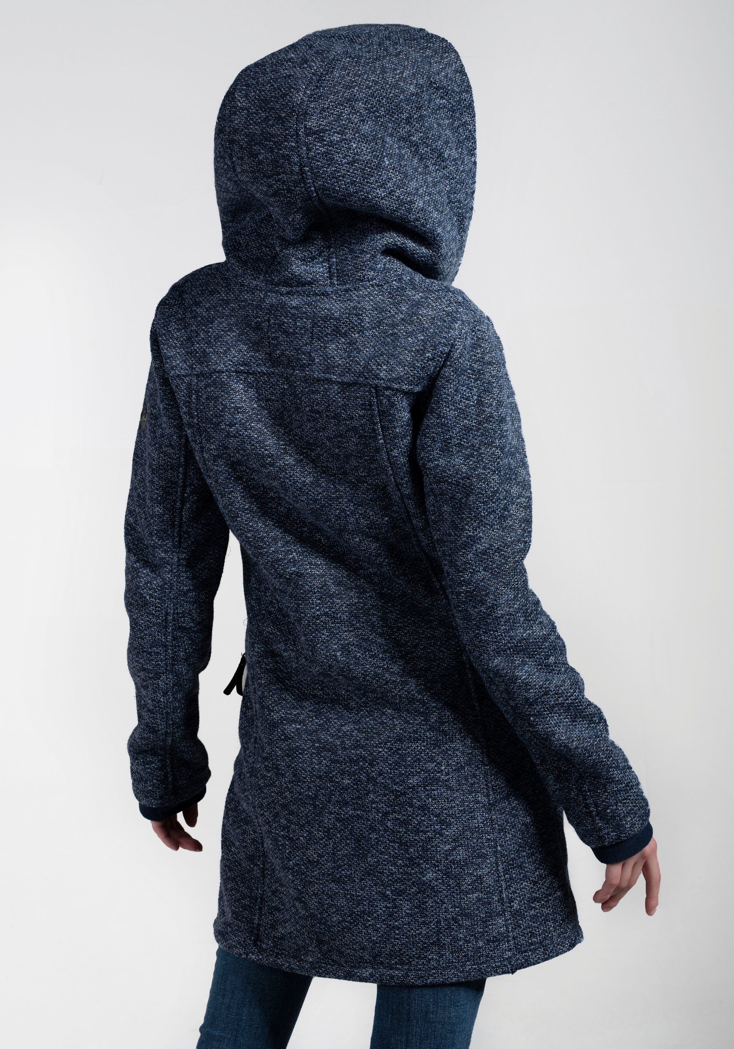 Polarino Strickmantel atmungsaktiv und wärmeisolierend. Strickoptik günstig online kaufen