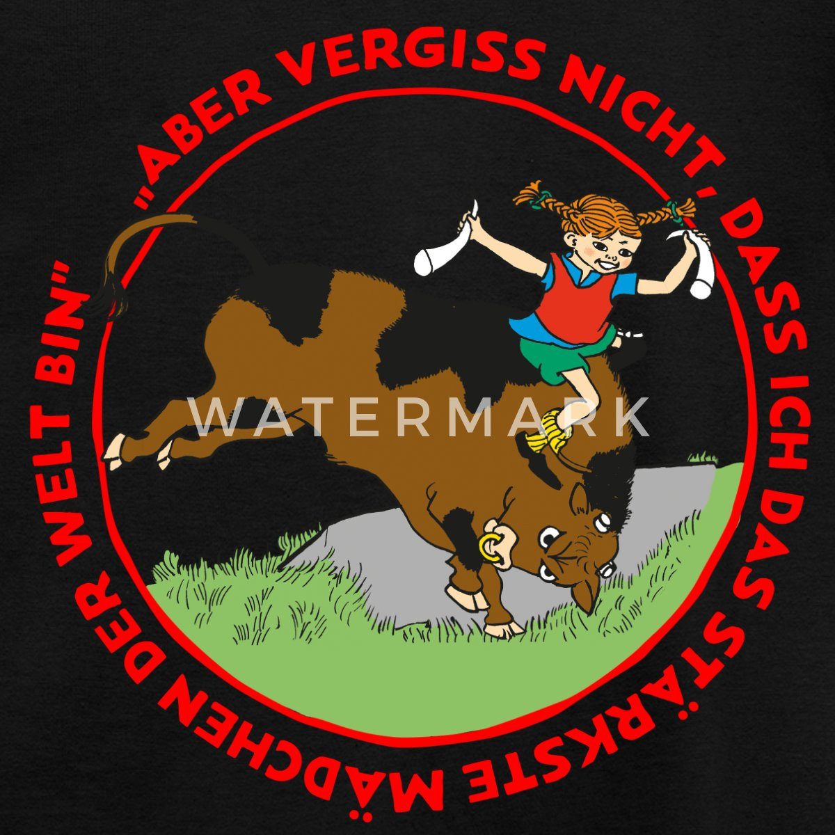 Spreadshirt T-Shirt Pippi Langstrumpf Das Stärkste Mädchen Der Welt Kinder T-Shirt (1-tlg)
