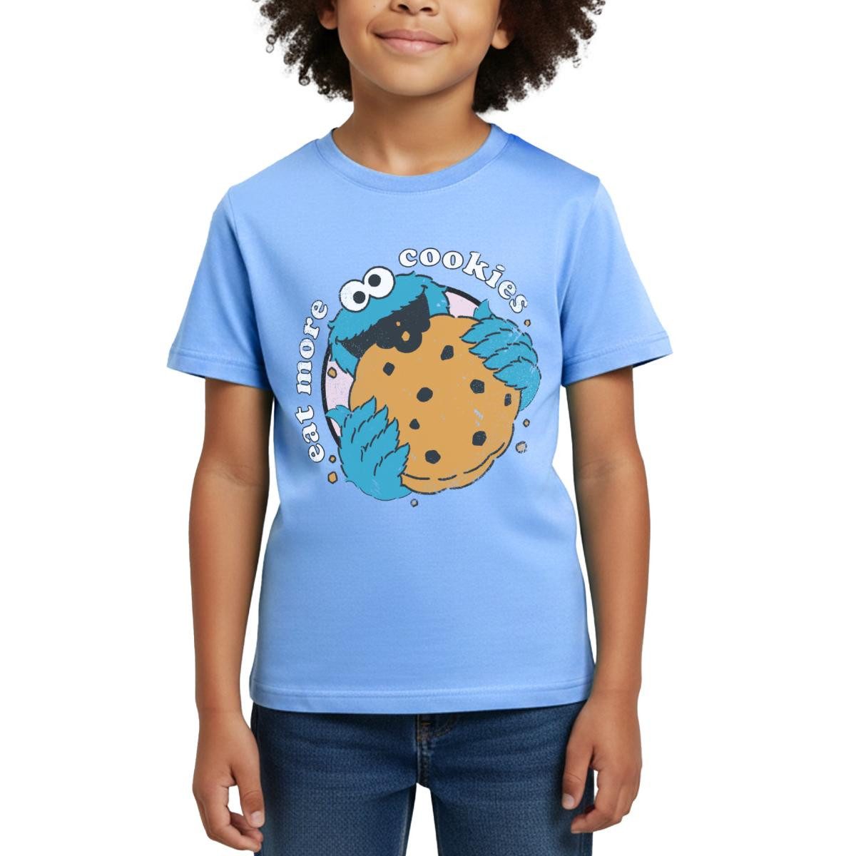 T-Shirt Sesamstraße Krümelmonster Eat More Cookies Kinder T-Shirt