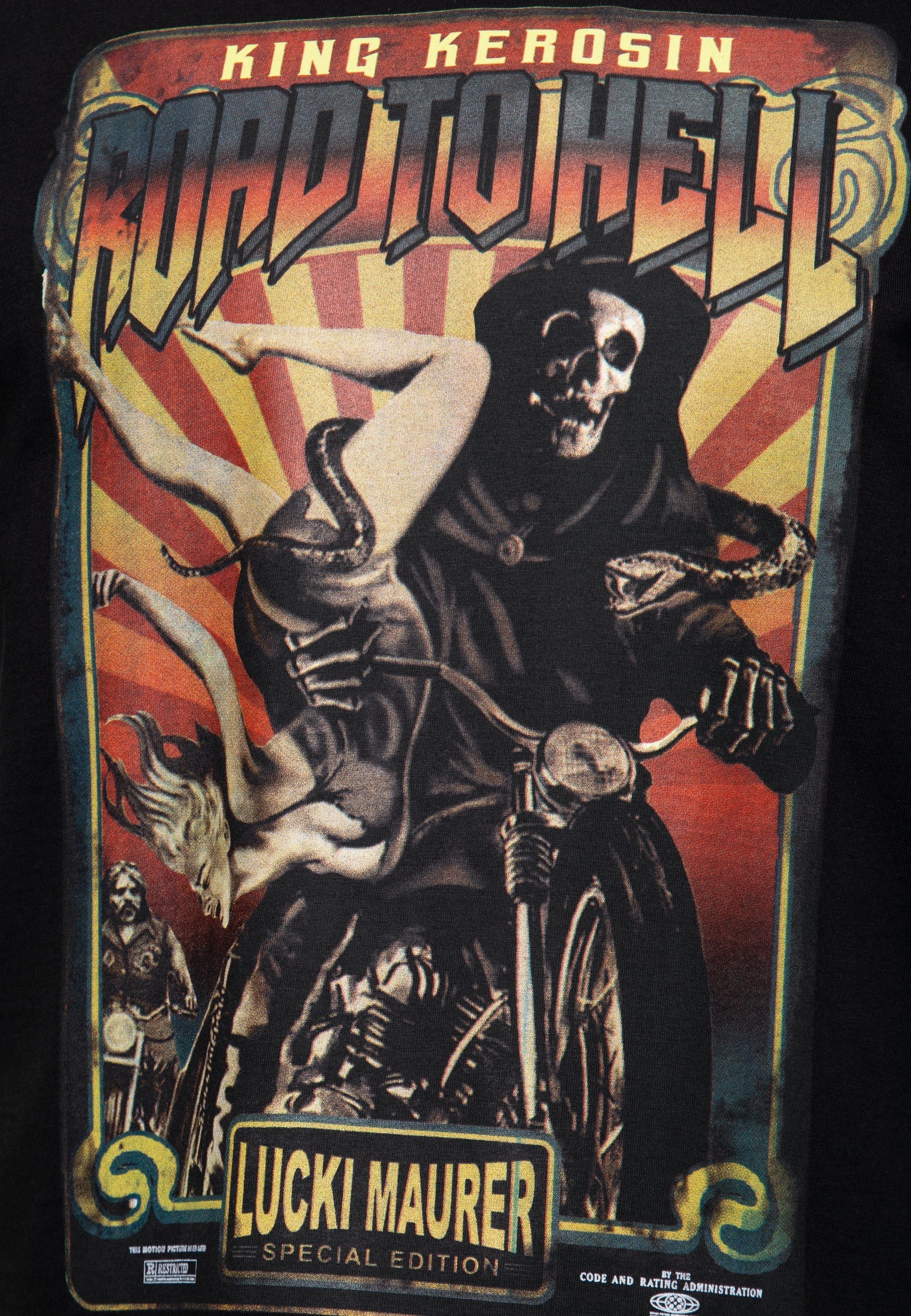 KingKerosin Print-Shirt Road to Hell (1-tlg) Lucki Maurer Special Edition