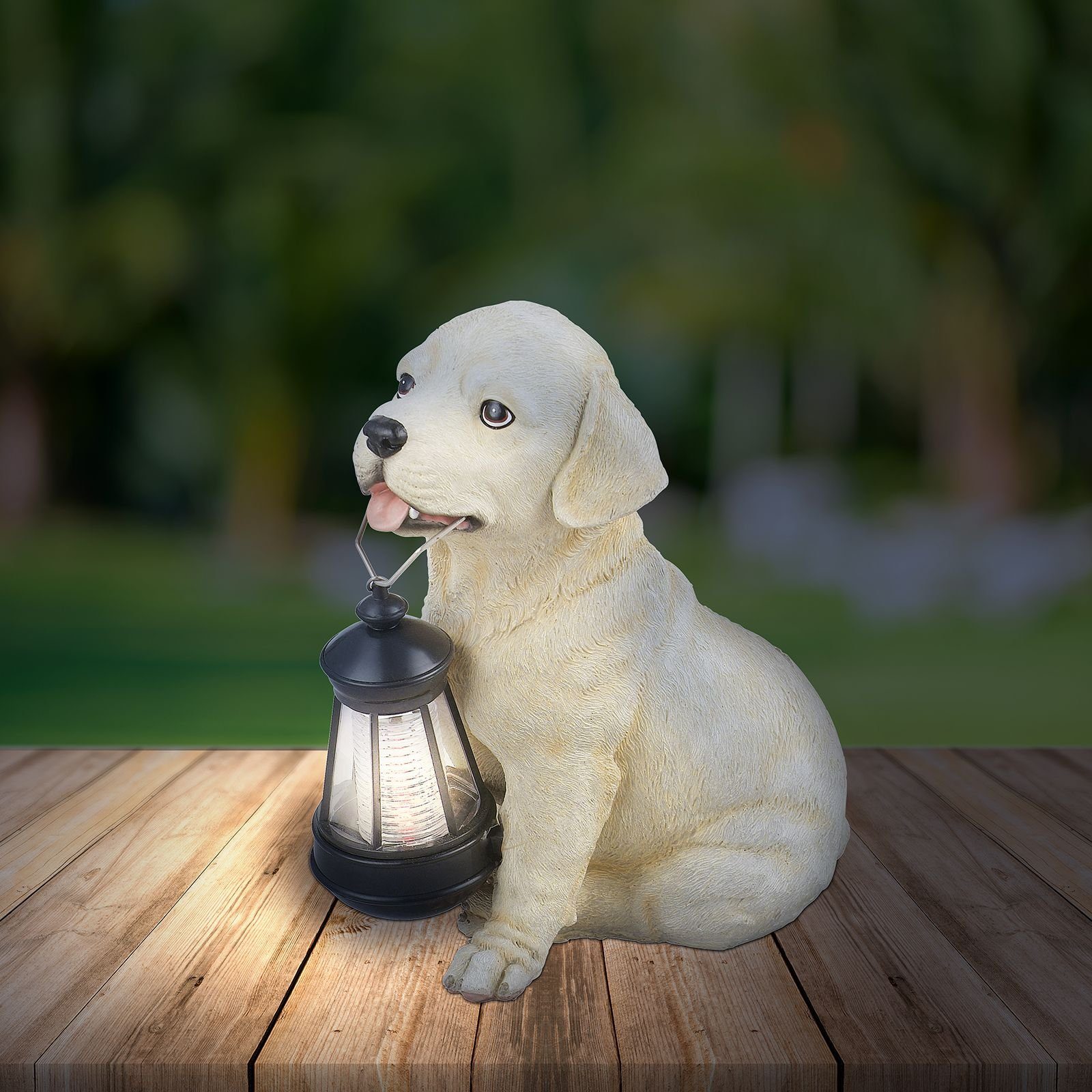 Solarleuchte GLOBO Außenleuchte Außen Globo Solarleuchte Garten LED Hund Solarlampe Deko