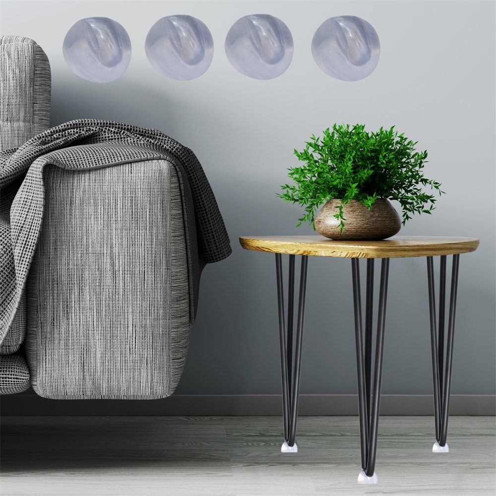 Feel2Home Tischbein Tischbeinschoner Bodenschutz 4er Set Hairpin 12mm Schwarz Transparent, Rutschfest