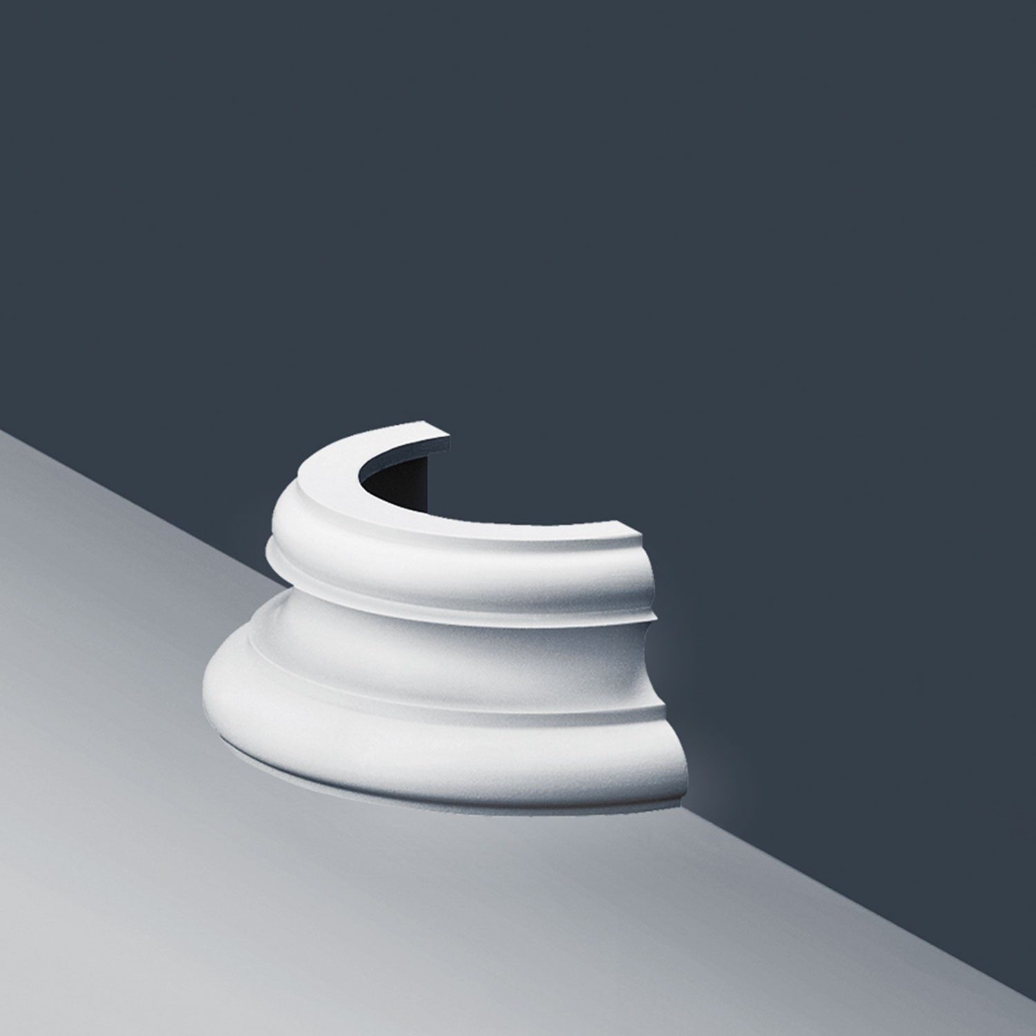 Orac Decor Wanddekoobjekt K1151 halber Sockel für Stuck Halbsäule Wand-Dekor-Element (Halbsäulen Sockel, 1 St., Säule, Zierelement, Stucksäule, Dekosäule, 32 cm), weiß, vorgrundiert, Stil: Zeitlos / Klassisch