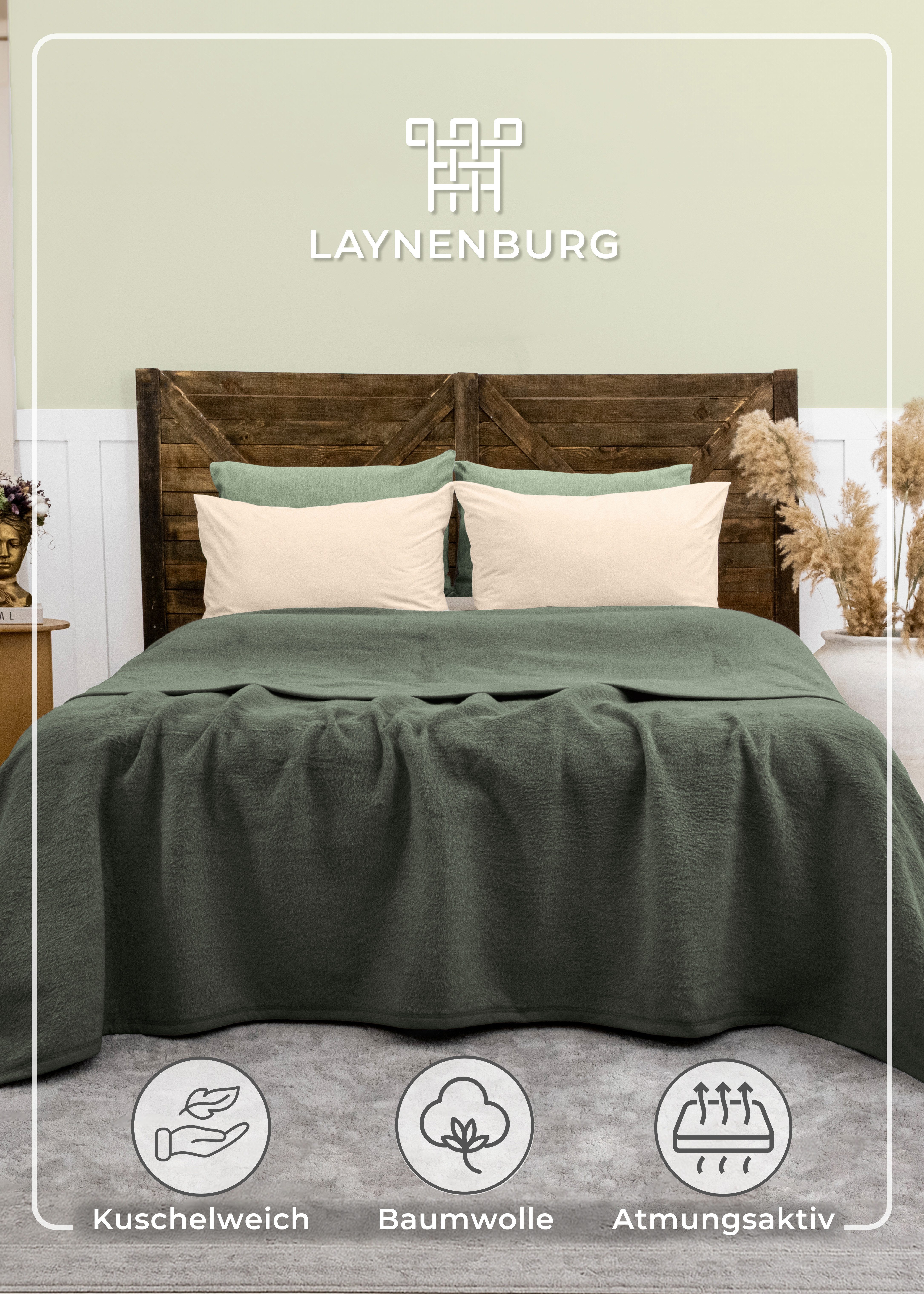 Wohndecke Kuscheldecke weich & flauschig – warme Baumwolldecke Überwurf Sof günstig online kaufen