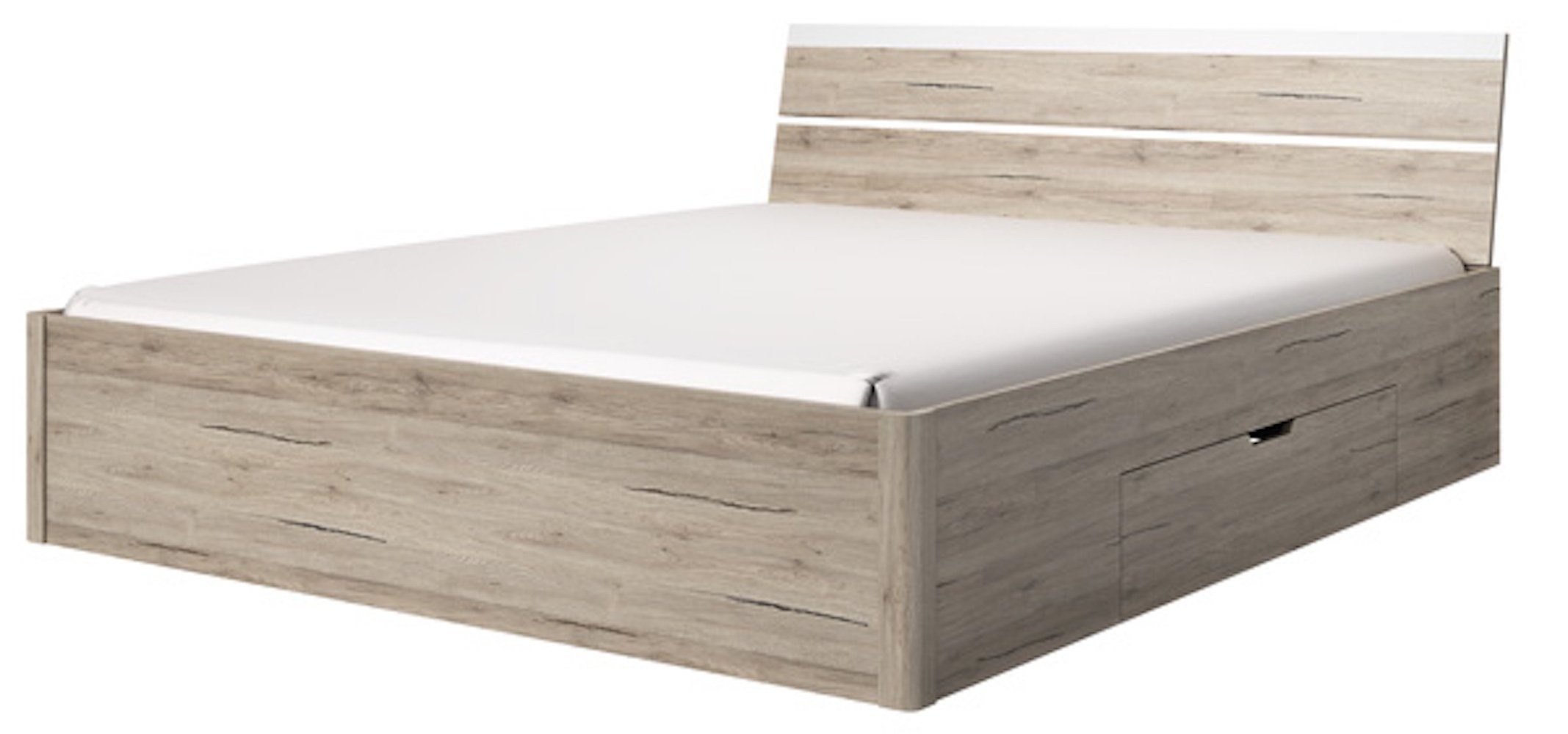 Helvetia Schlafzimmer-Set Bilbao, 160x200cm Eiche Sanremo weiß