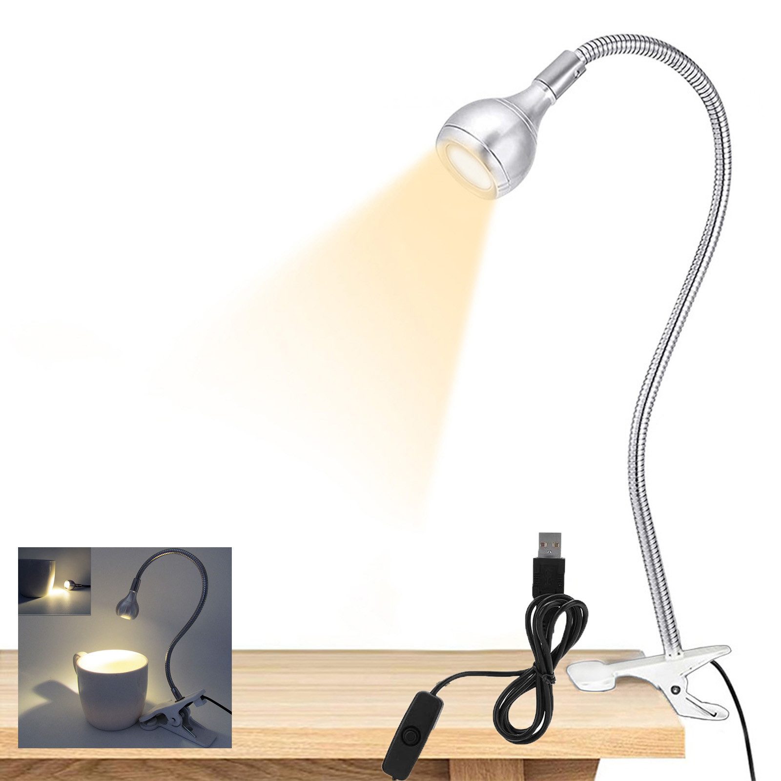 Jibenhome LED Klemmtischleuchte Leselampe Clip-On, 360° günstig online kaufen
