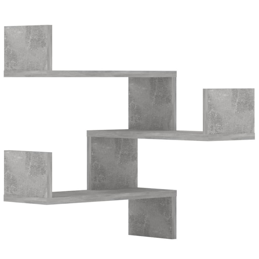 vidaXL Wandregal, Wand-Eckregale 2 Stk. Betongrau günstig online kaufen