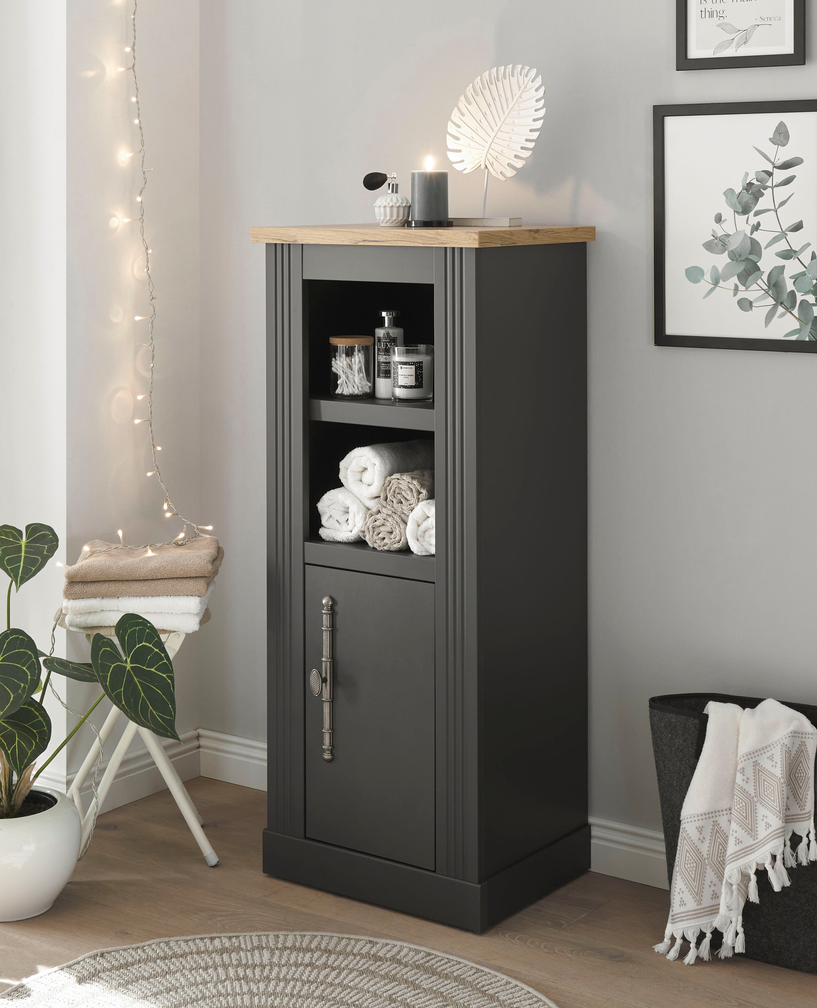 Grau Midischrank WESTMINSTER affaire Home exclusiv Landhausstil, im romantischen by dunkel